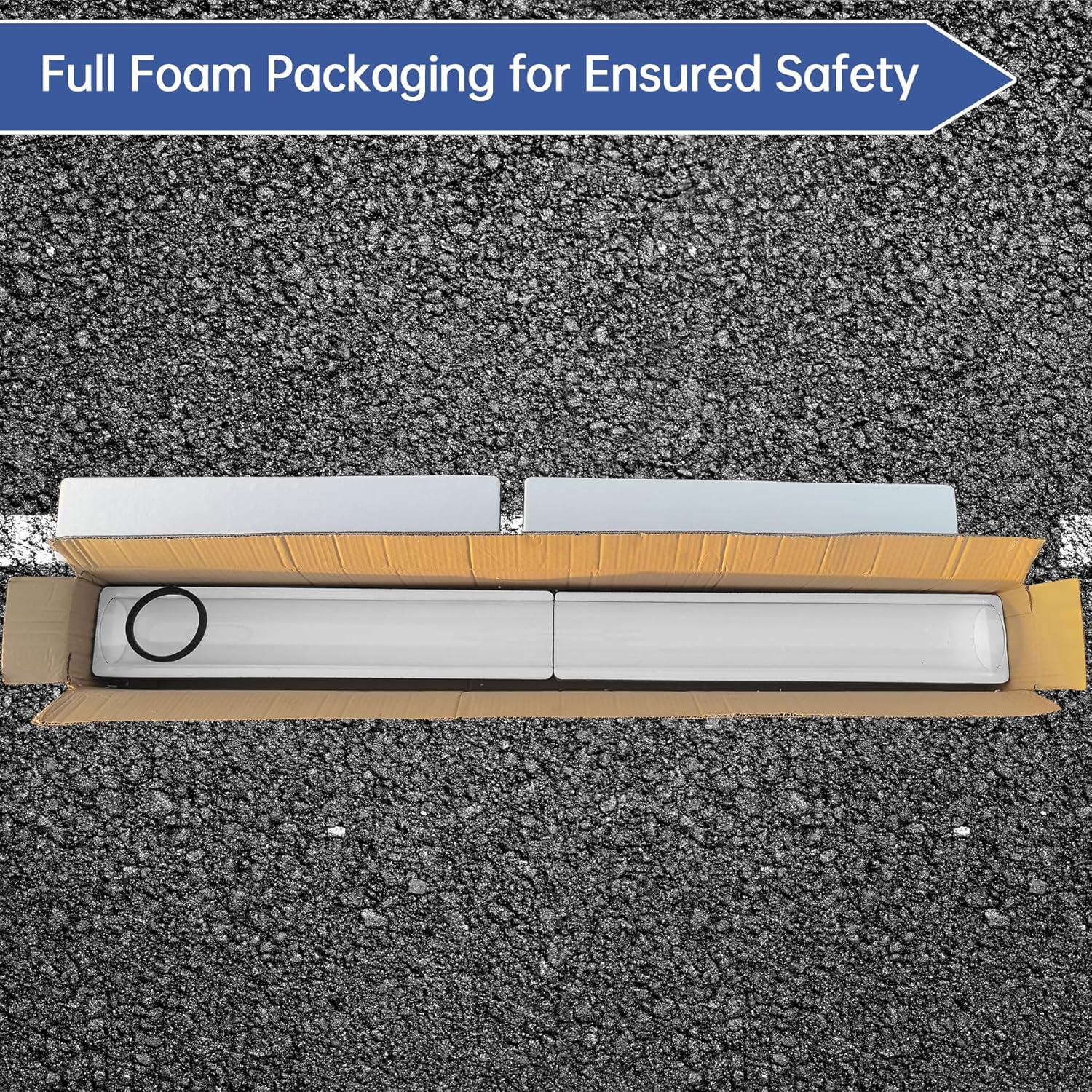 Patio Heater Glass Tube Replacement, 49.5" Tall 4" Diameter, Glass Tube Patio Heater with Ring, Fits 4-Sided Patio Heaters, Compatible with Hiland, Fire Sense, and More image number 4