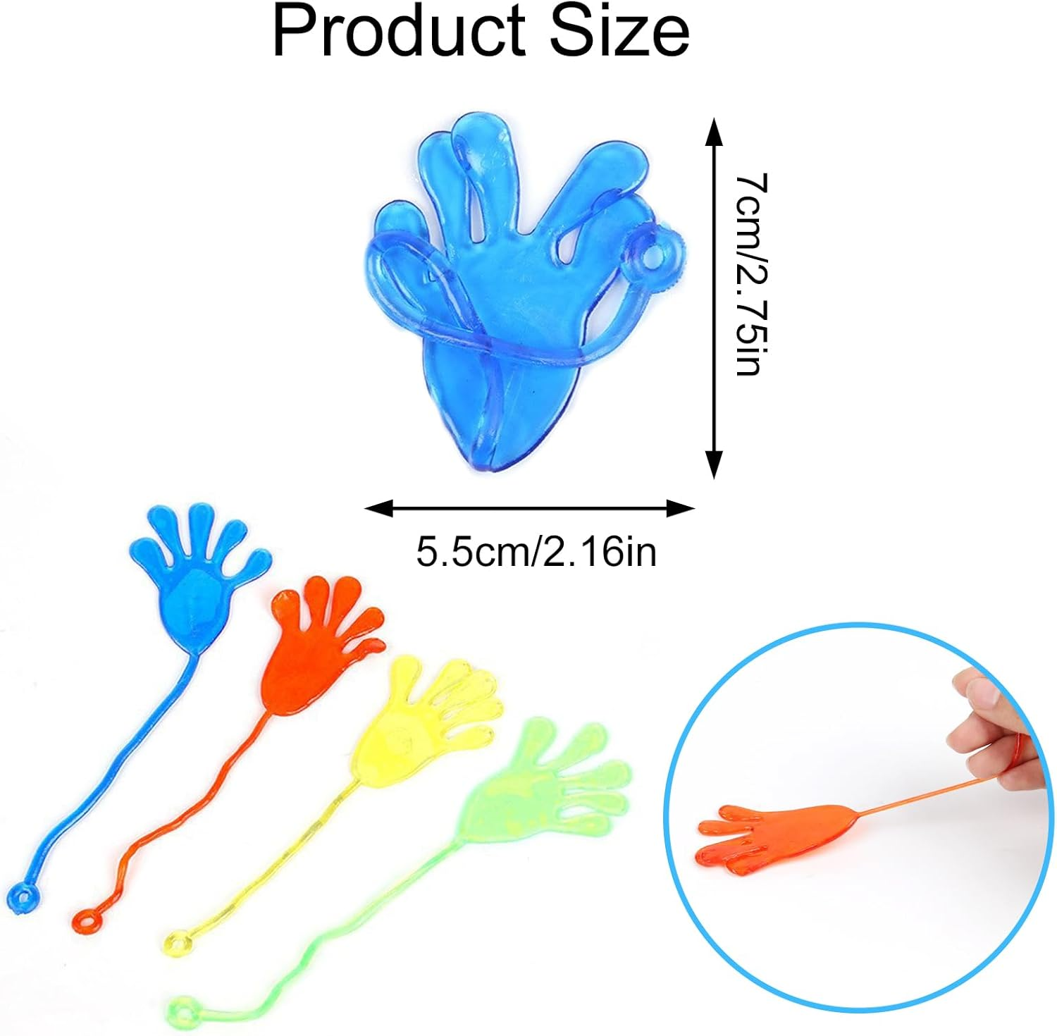 Sticky Hand Toy, 20 Pcs Flexible Funny Jelly Toy Sticky Palm Novelty Party Favor for Children Birthday Party Favors, Festival Gift (Random Color) image number 5