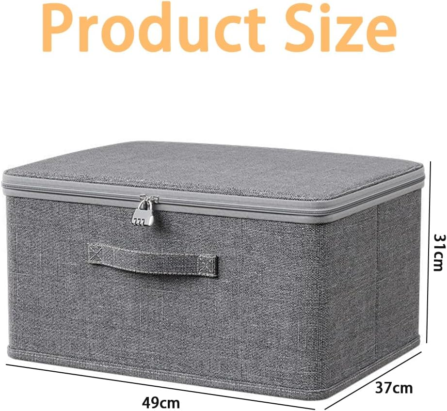 Foldable Cloth Organizer with Lid, Large Grey Fabric Storage Box, Durable & Stylish Storage Solution, Home Organisation Essentials, for Home, Wardrobe, Office image number 6