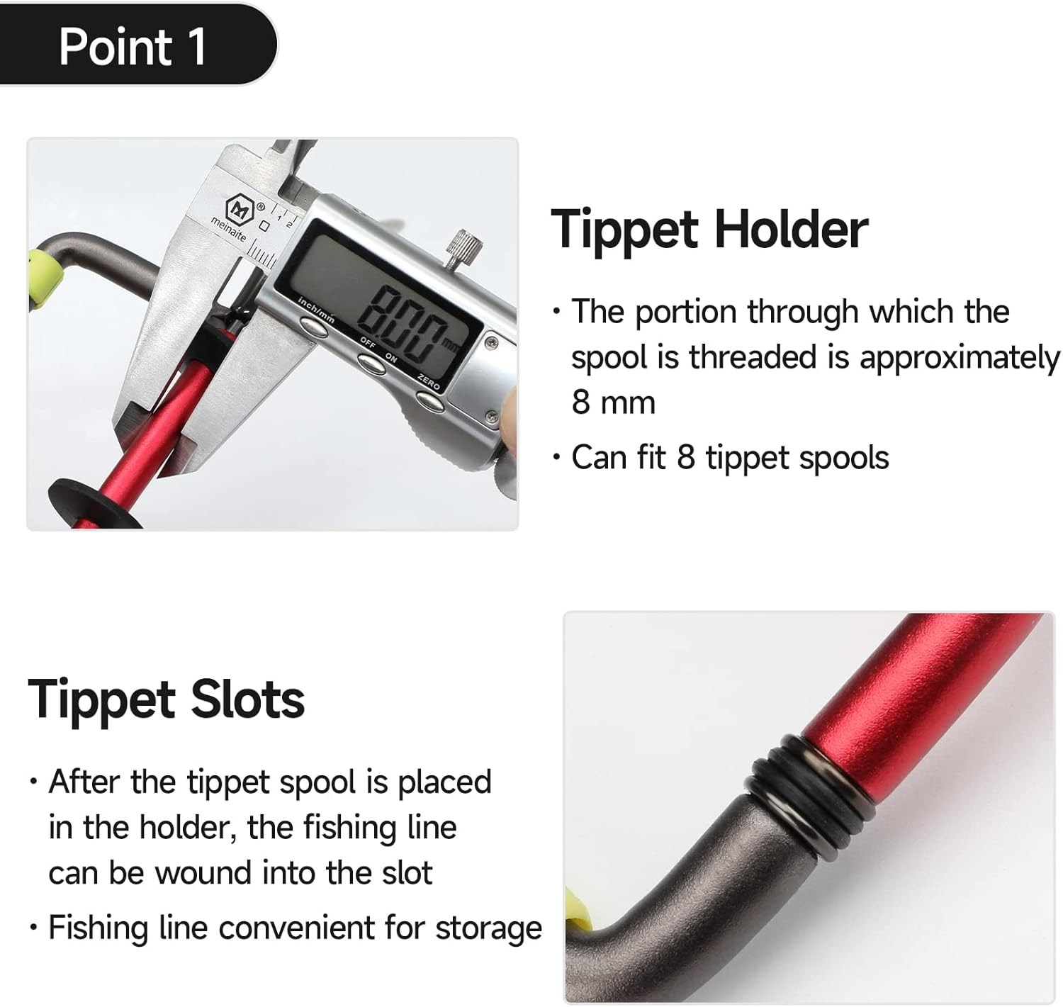 KOMCLUB Fishing Tippet Holder Line Cutter Tippet Spool Aluminium Tippet Storage Fishing Accessories Fishing Tackle Fishing Thread Monofilament Fishing Line - Red image number 1