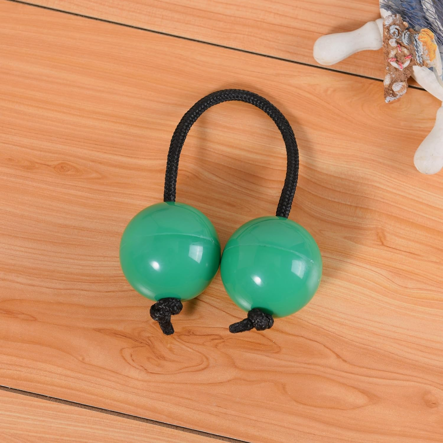 MGTECH 2 Pairs Aslatua Shakers, Kashaka Musical Percussion Instrument African Asalato Shaker Rhythmic Balls, Green - Yellow image number 3