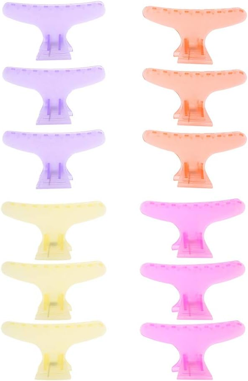 12 Pcs/Set Butterfly Holding Hair Clip, Salon Hair Clip, Hair Section Claw Clips, Hairdressing Tool (Crystal Hair Clip) image number 4