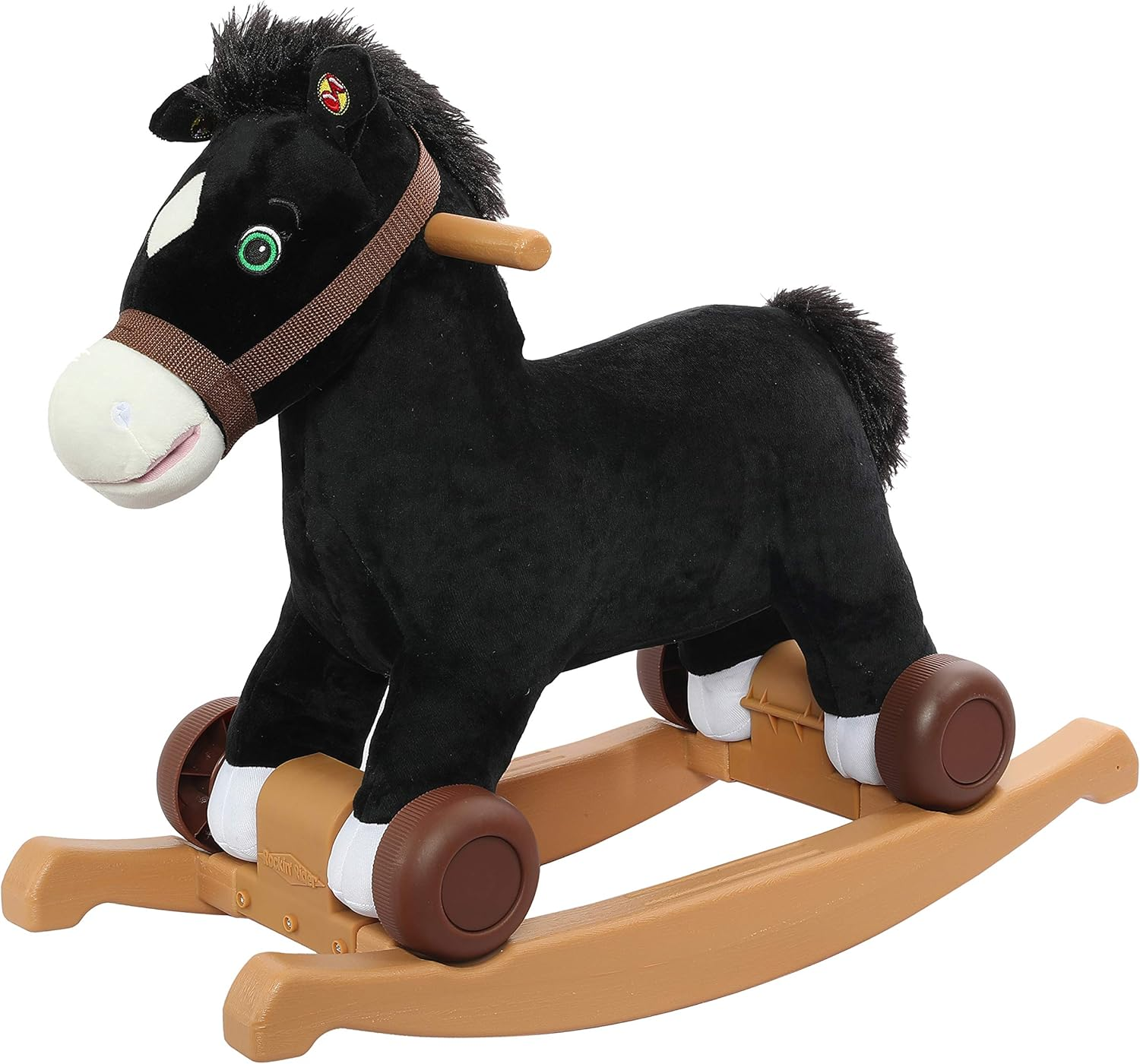 Rockin' Rider Cocoa 2-In-1 Pony Plush Ride-On, Black image number 1
