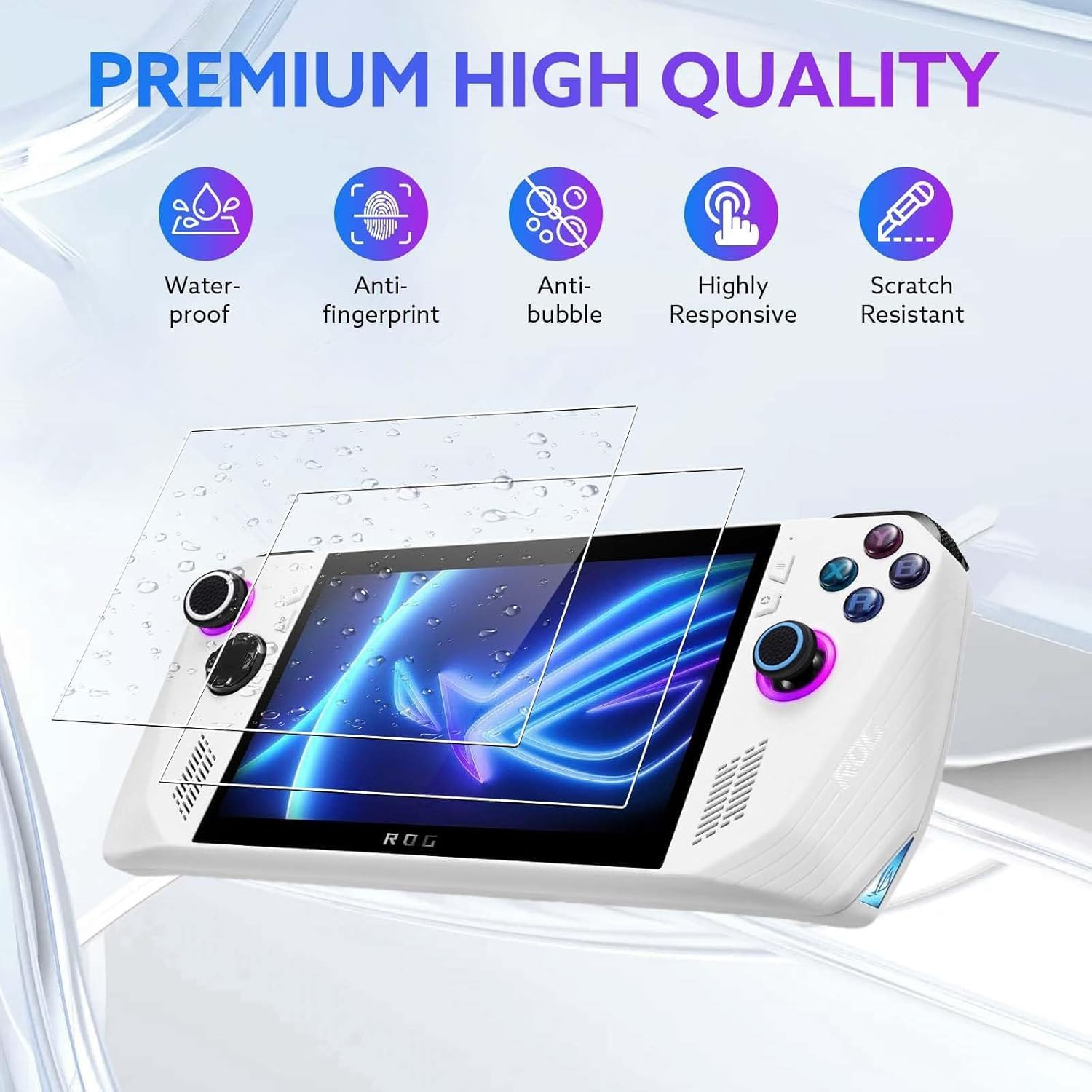 GUTIAL Accessories Kit for ASUS ROG Ally 2023 - Accessories Bundle for ROG Alloy Gaming Handheld with Carrying Case Protective Cover Case and 2 Pack Screen Protector, 6 Thumb Grips - Pink image number 2