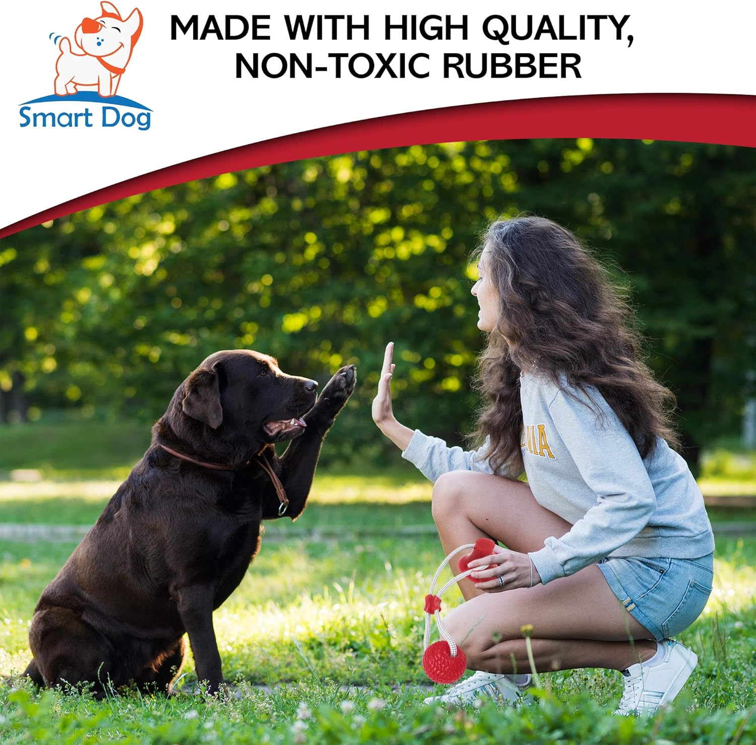 Smart Dog Suction Cup Tug of War Dog Toy, Self-Playing Dog Tug Toy, Dog Pull Toy with Chew Rubber Ball (Green) image number 4