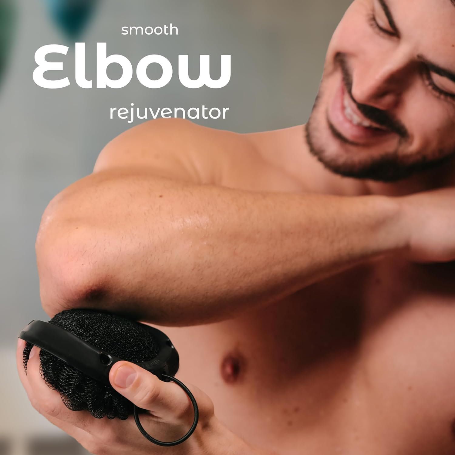 Mainbasics Shower Tool Duo 2-1 Shower Loofah Sponge and Exfoliating Body Scrubber (2 Pack, Black) image number 2