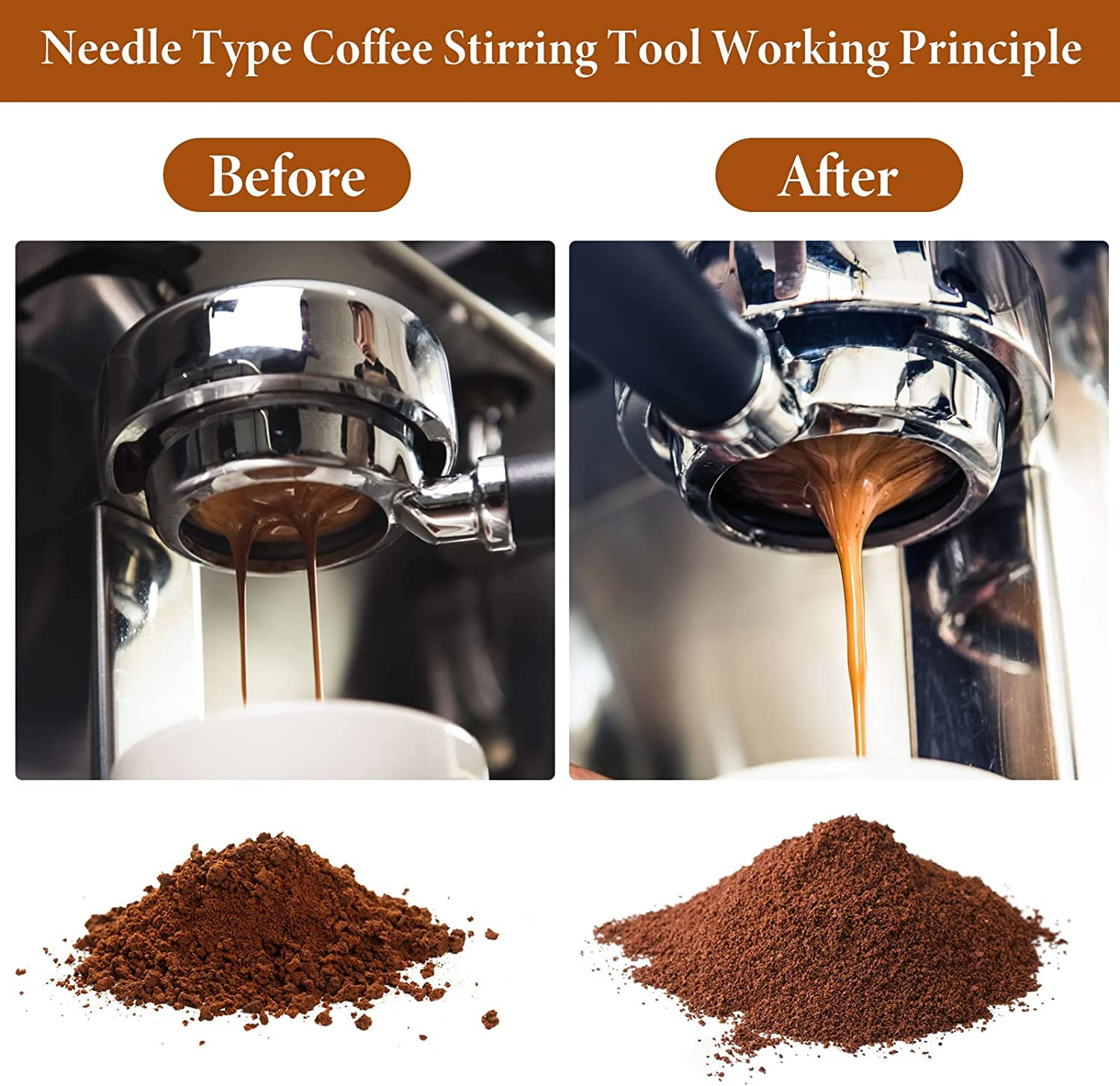 Coffee Stirrer WDT Tool - Espresso Stirrer Coffee Distribution Tool - Professional Espresso Tamper Needle Distributor and Good Barista Tools & Espresso Accessories for Coffee Bar image number 3