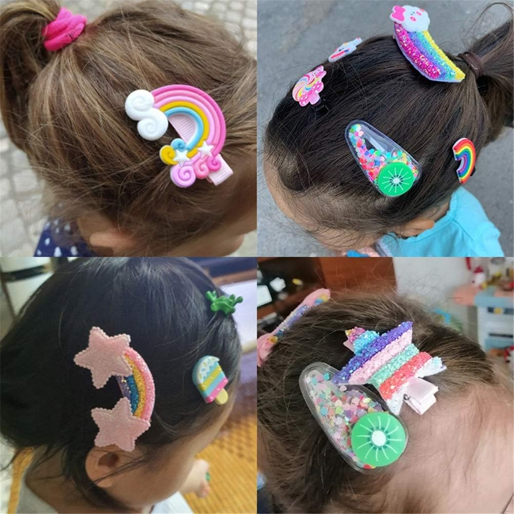 Hair Bobby Pins,Barrettes,Snap Clip,Hair Slides,Set Girls Cute Rainbow Star Flower Hairpins Children Sweet Hair Clips Barrette Hair Ornament Fashion Hair Accessories (Color : 45) (Color : 47) image number 2