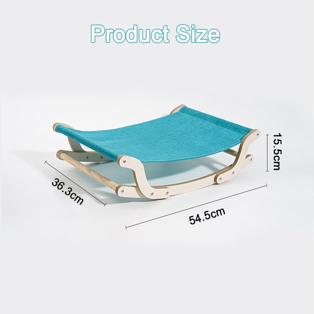 TOMVAES Cat Swing Bed Pet Rocking Hammock for Kitten or Small Puppy Dog Indoor and Summer Breathable Outdoor Pet Camp Bed Easy to Assemble Wooden Frame Hanging Pet Bed image number 1