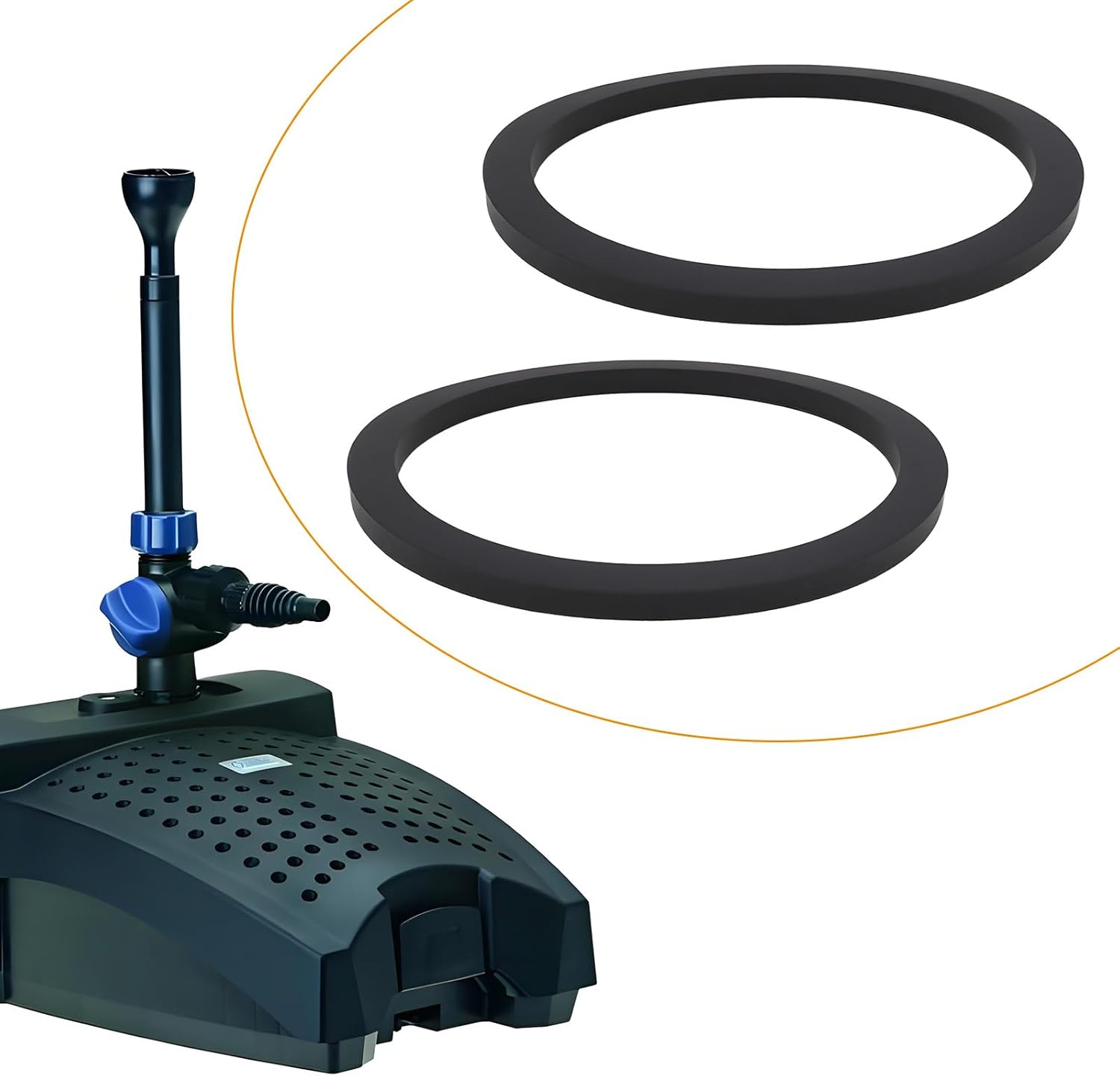 Ecsing 4X Flat Gasket NBR 60X47X3Mm SH40 Pond Hose Tail Gasket Compatible with Oase Hosetail O-Ring Garden Pond image number 5