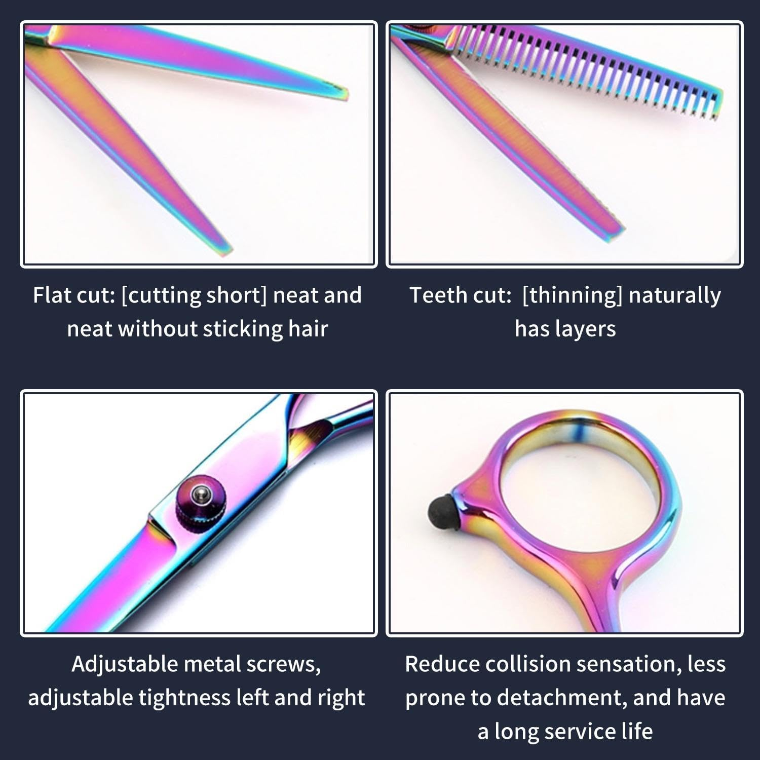 2 Pieces Hairdressing Scissors, Hairdressing Tools, Haircutting Accessories, Stainless Steel Scissors, Hair Repair Tools, Durable Scissors image number 3