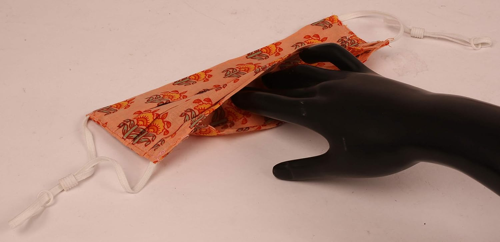 Touchstone Indian Heritage Fabric Adjustable Filter Pocket Nose Bridge Double Layer Cotton Face Mask Reusable Washable for Men, Women. image number 6