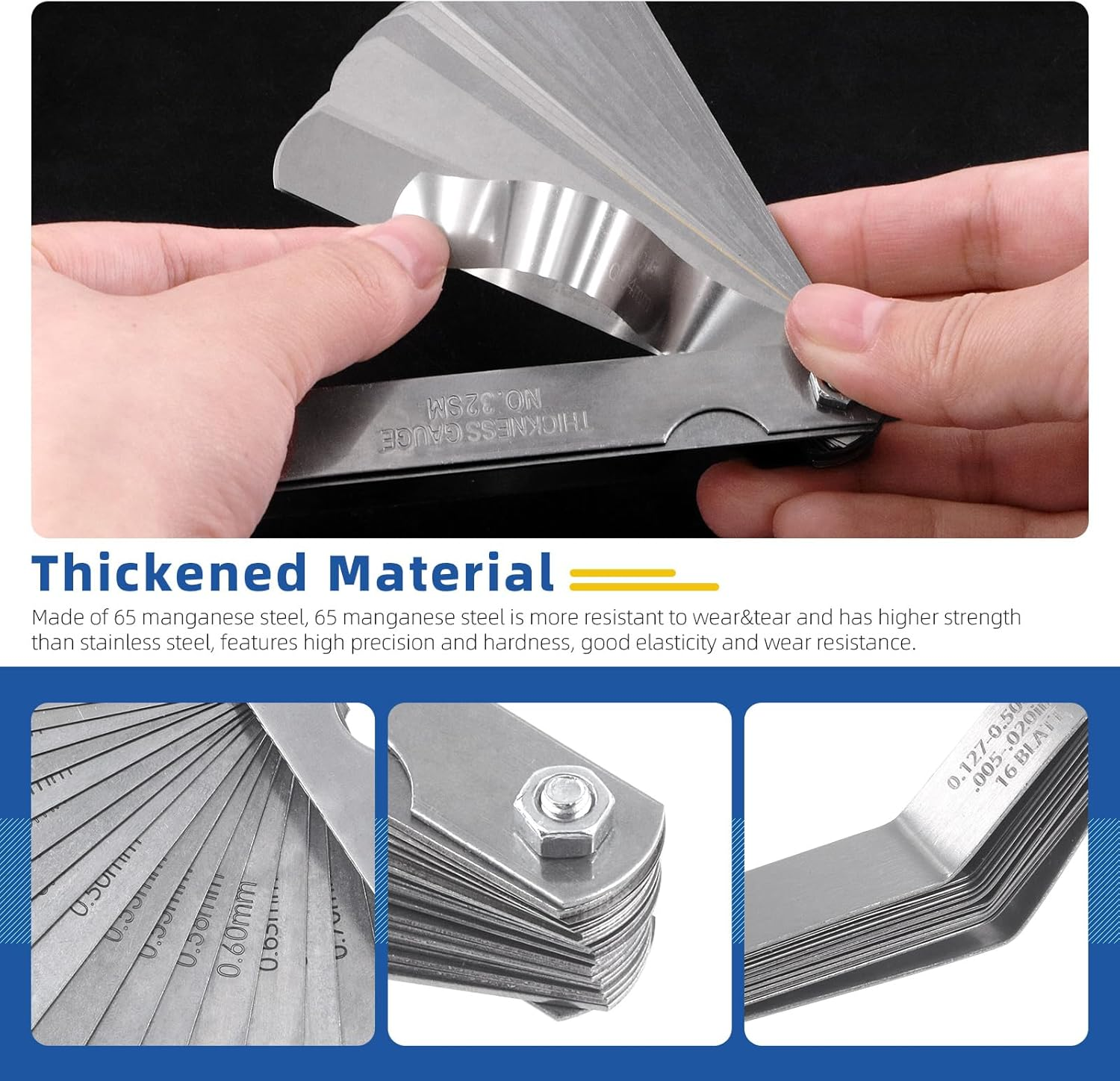 Glarks 4Pcs Motorcycle Engine Valve Adjustment Tool Kit, Engine Screw Spanner Valve Tool Wrench Valve Screw Repair Spanner with Feeler Gauges for Motor Engine Valve Screw image number 2