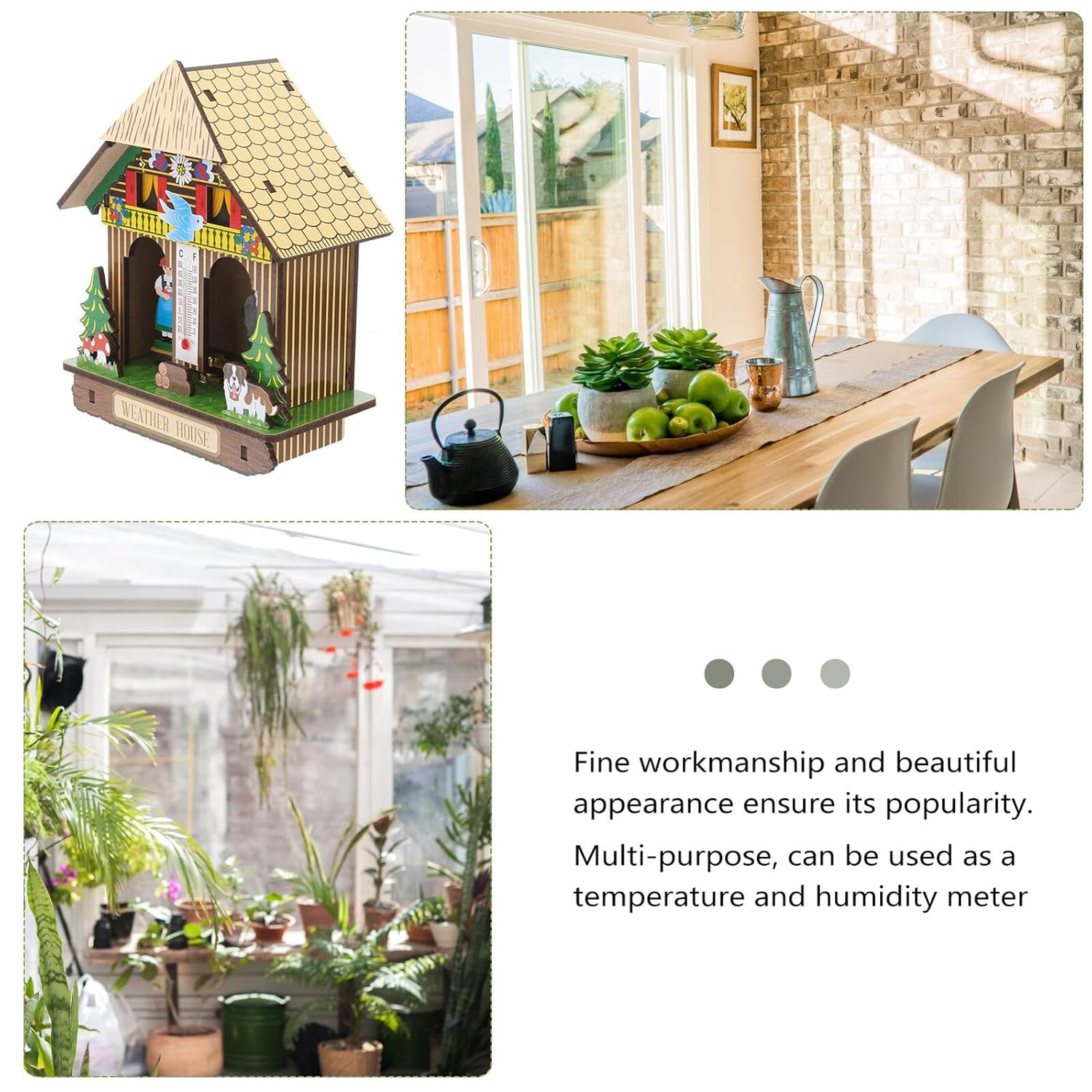 Wall Hanging Hygrometer Thermometer Indoor Humidity Temperature Monitor for Home Office Accurate Weather Station with Stylish Design Suitable for Healthy Living Random Color image number 1