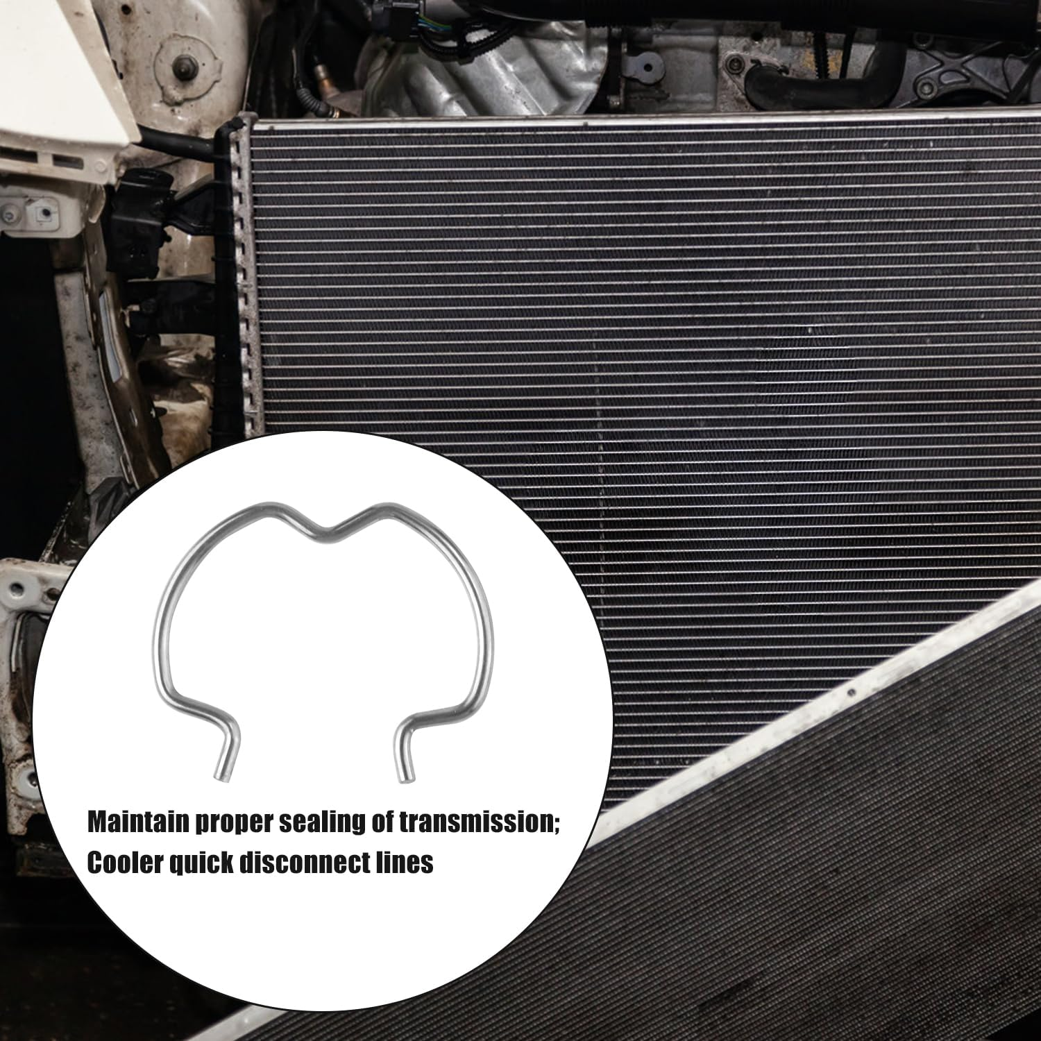 18Pcs 800-801 Quick Connector Retainer Clips, 6-3/8'' 6-1/2'' 6-5/8'' Transmission Connector Retaining Clips Metal Transmission Line Clips 3 Sizes Transmission Oil Cooler Line Clips image number 1