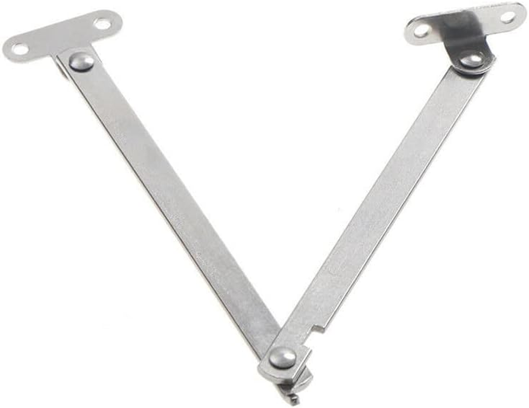 2Pcs(1 Pair) Lift up Stay Support Lid Support Hinge Stainless Steel Folding Soft Close Hinges for Kitchen Cupboards Wardrobe Caravan Window Door Cupboard Furniture
