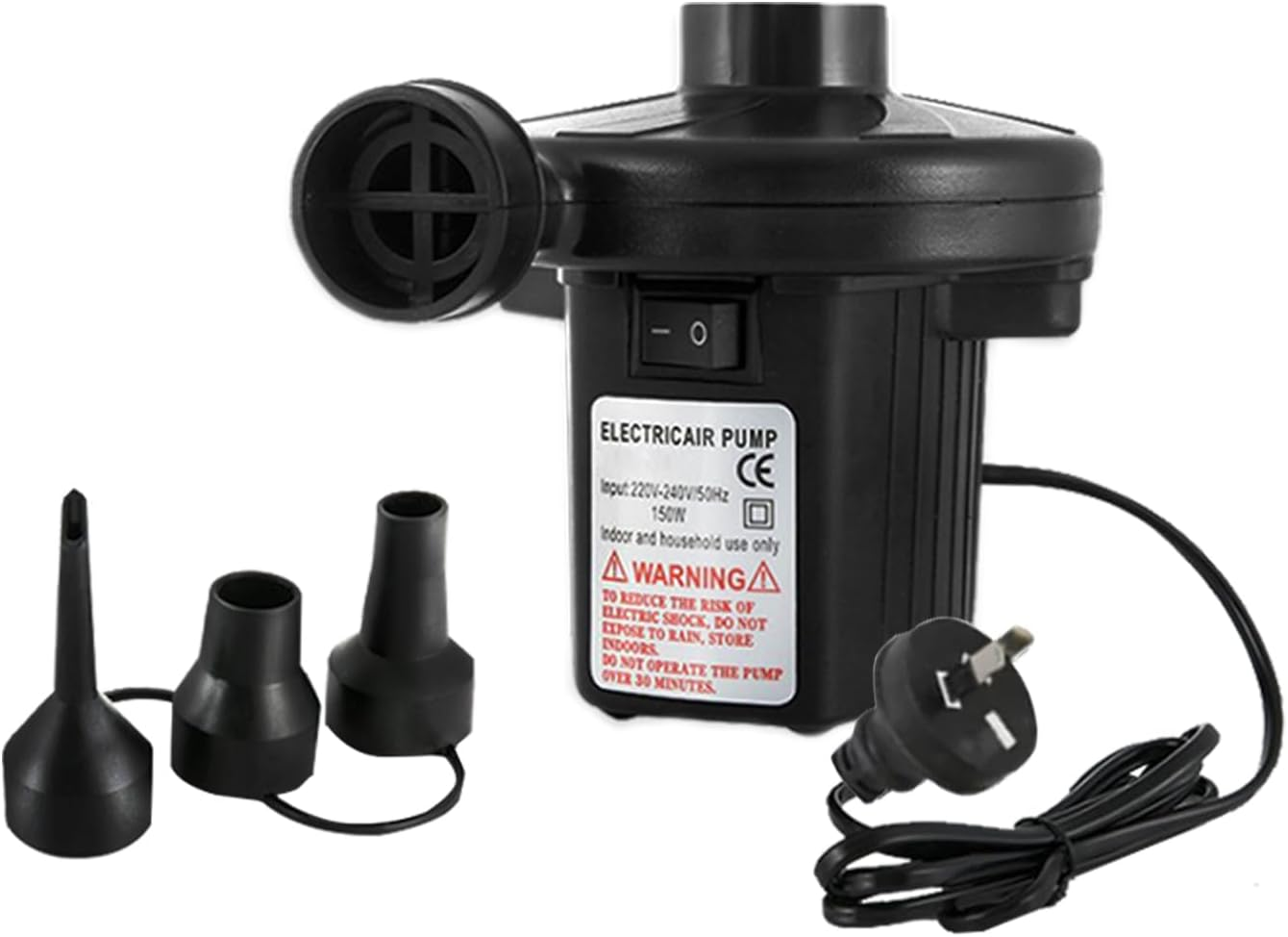 Air Pump Electric Portable Inflator for Inflatable Mattress Pool Boat Raft Swimming Ring Sofa Toy Kayak with 3 Nozzles image number 6