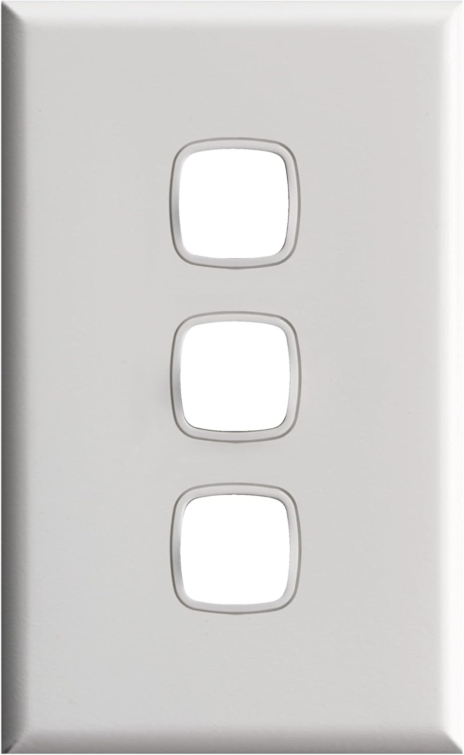 HPM Excel 3 Gang Grid & Cover Outlet Switch Plate, White