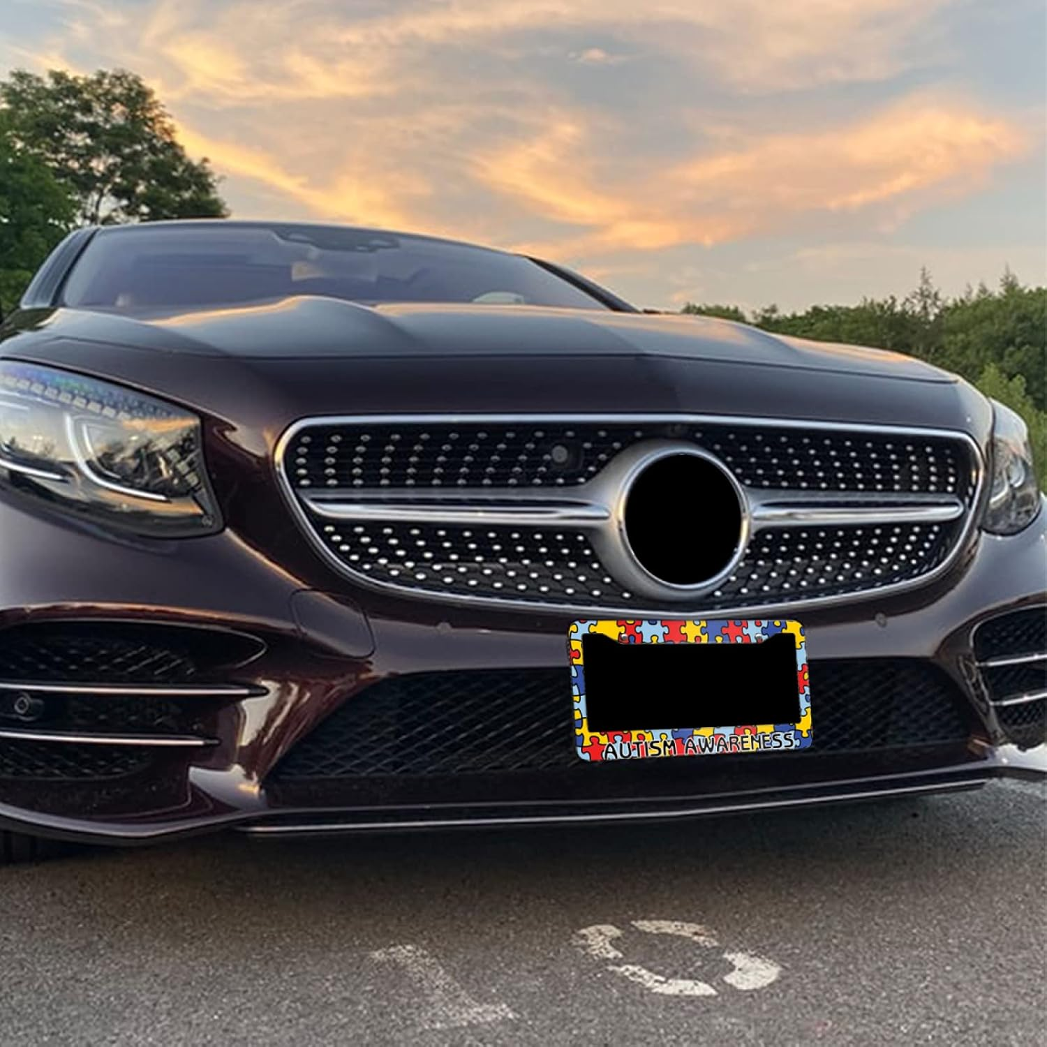 Personalized License Plate Frame Metal Autism Awareness Puzzle License Plate Cover Accessory Decorative 2 Holes and Screws Fits US Standard License Plates Size: 12.2 X 6.3 Inches for Men Women image number 2