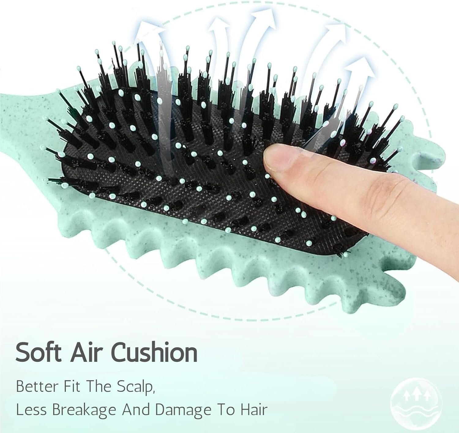 Curly Hair Brush Curl Defining Bounce Brush for Curly Hair Detangling,Shaping-Define Curling Comb Can Reduce Pulling for Women Men Girl Wet Hair or Promed Styling Edgelift-Green image number 1
