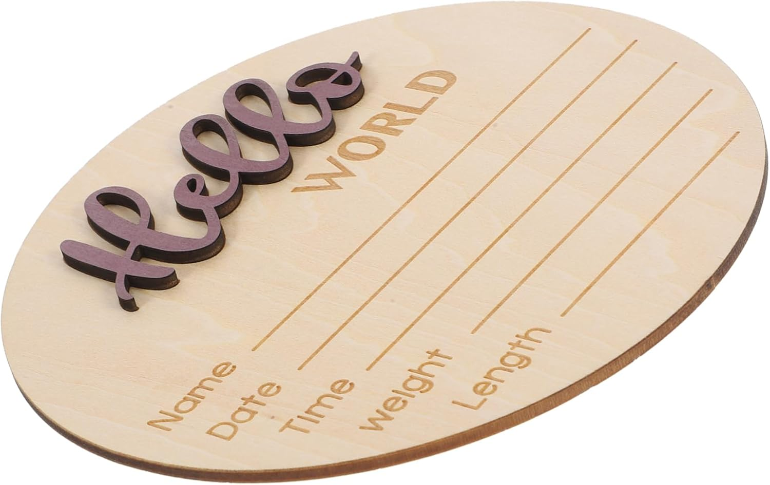 Announcement Wooden Sign for Birth Announcement round Shape Nursery Decor Sticker Wow Cards Safe Easy to Use - Green image number 7