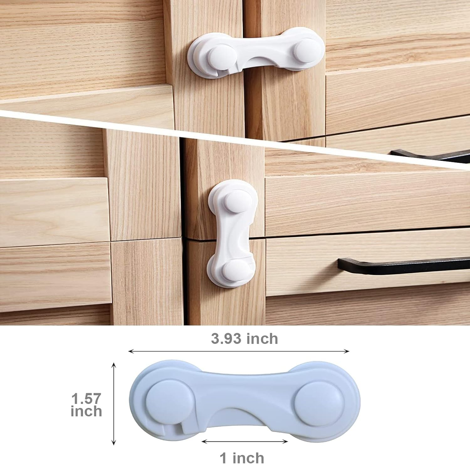 Cabinet Locks for Babies,Child Proof Cabinet Latches,12 Pack Child Proof Cabinet Latches.Child Locks for Cabinets,Drawer,Closet, Fridge,Wardrobe,Cupboard. image number 2