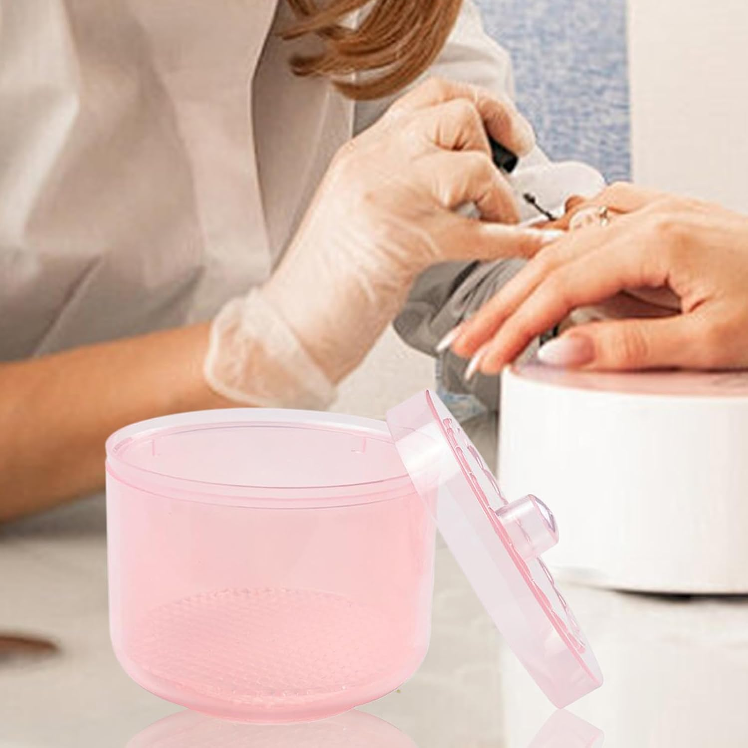 Nail Tool Sterilizer | Nail Drill Bits Cleaning Box | Portable Double Filter Cleaning Tray for Home Accessories Manicure Station Travel Health Tweezer Drill Bits image number 5