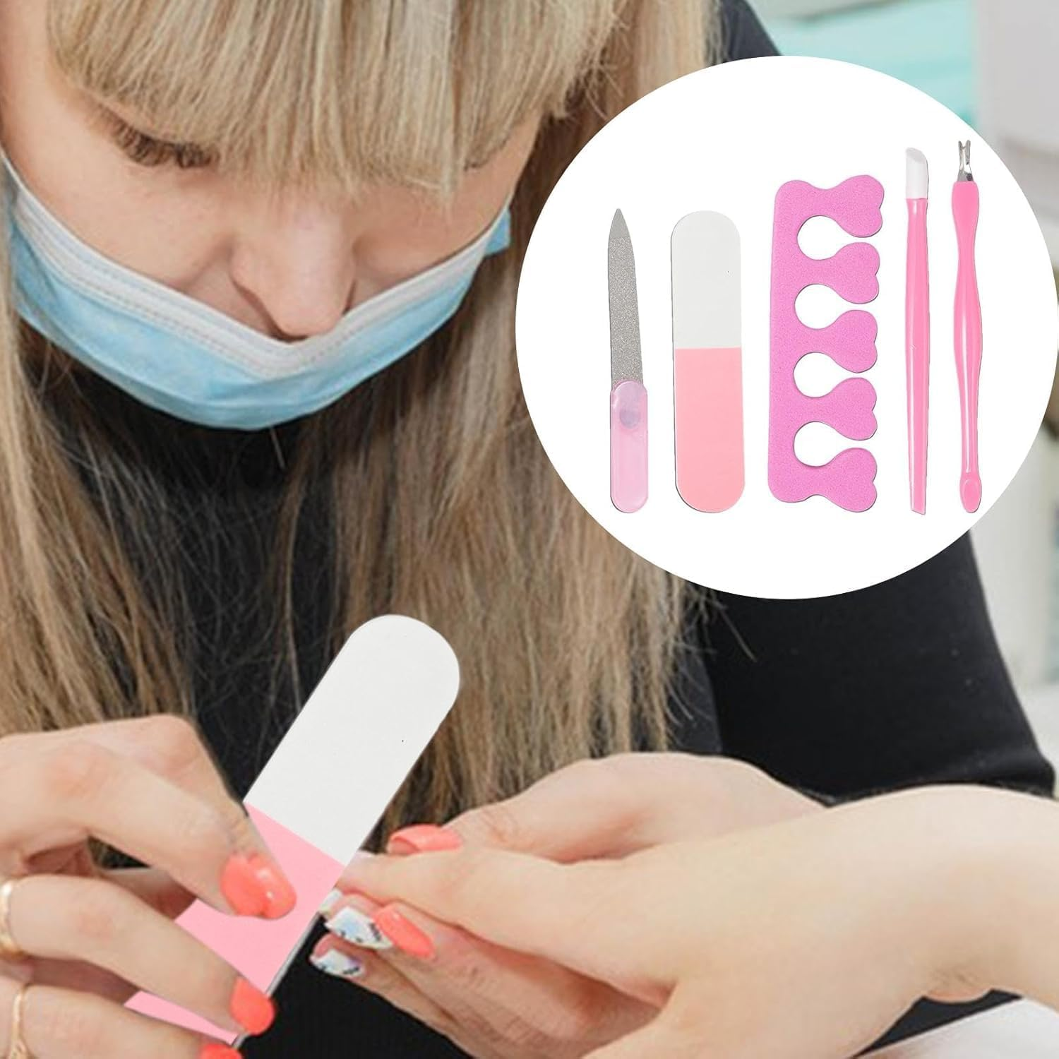 Nail Care Set, 5-Piece Manicure Set - 5-Piece Manicure Care Set, Safe for Manicure for Balls, Travel, Parties and Dates image number 3