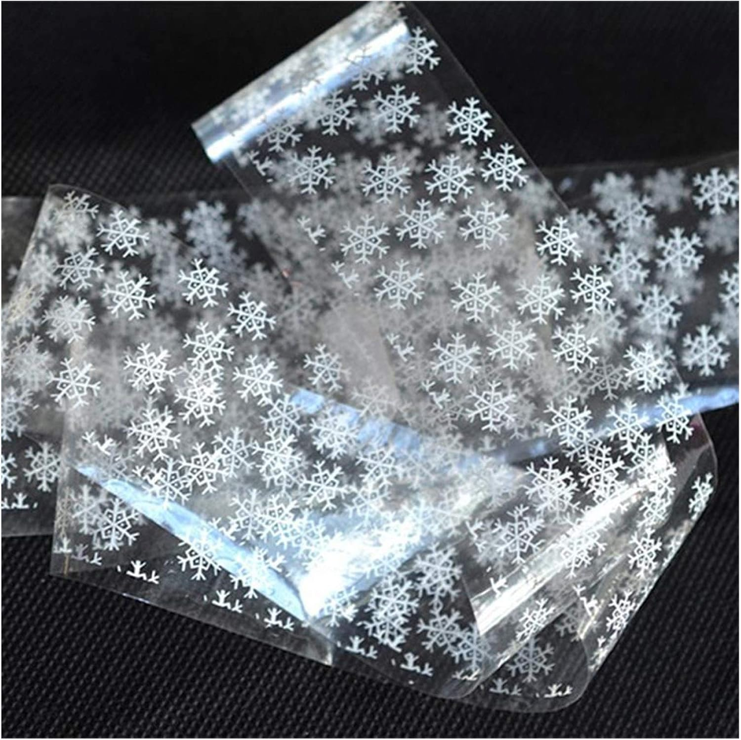 HANGQINGHENG Christmas Snowflake Nail Applique Silver Star Nail Art Applique Snowflake Mix Series image number 5
