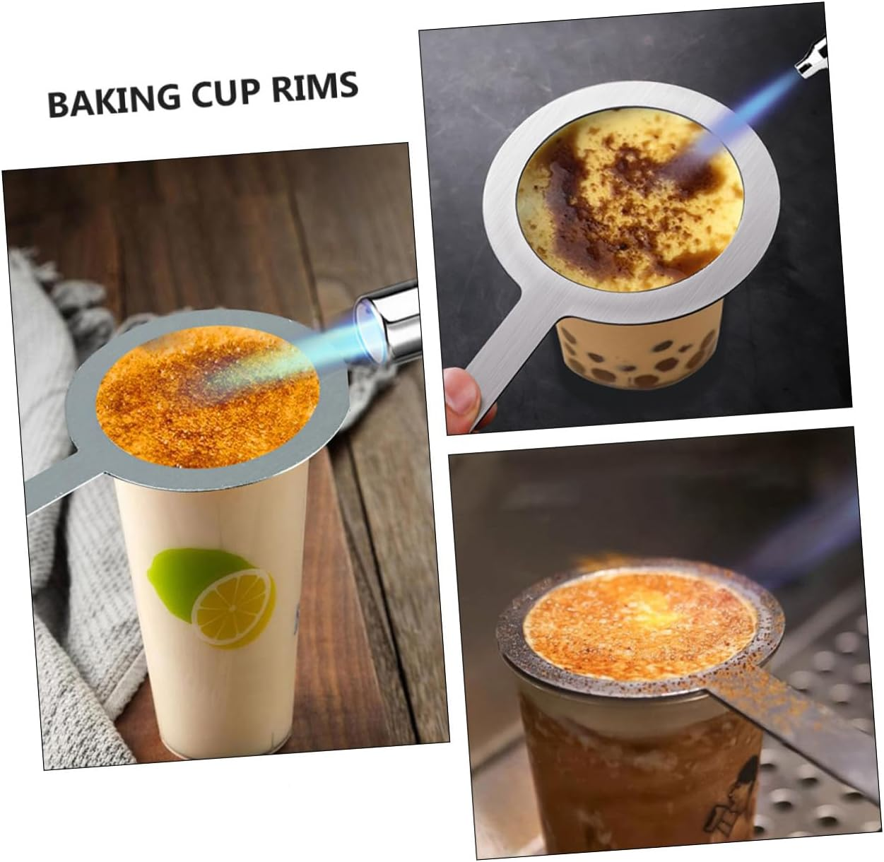 4Pcs Stainless Steel Milk Tea Cup Gasket 98Mm Diameter Anti-Scald Baking Cup Rings Protective for Home and Cafe Use image number 2