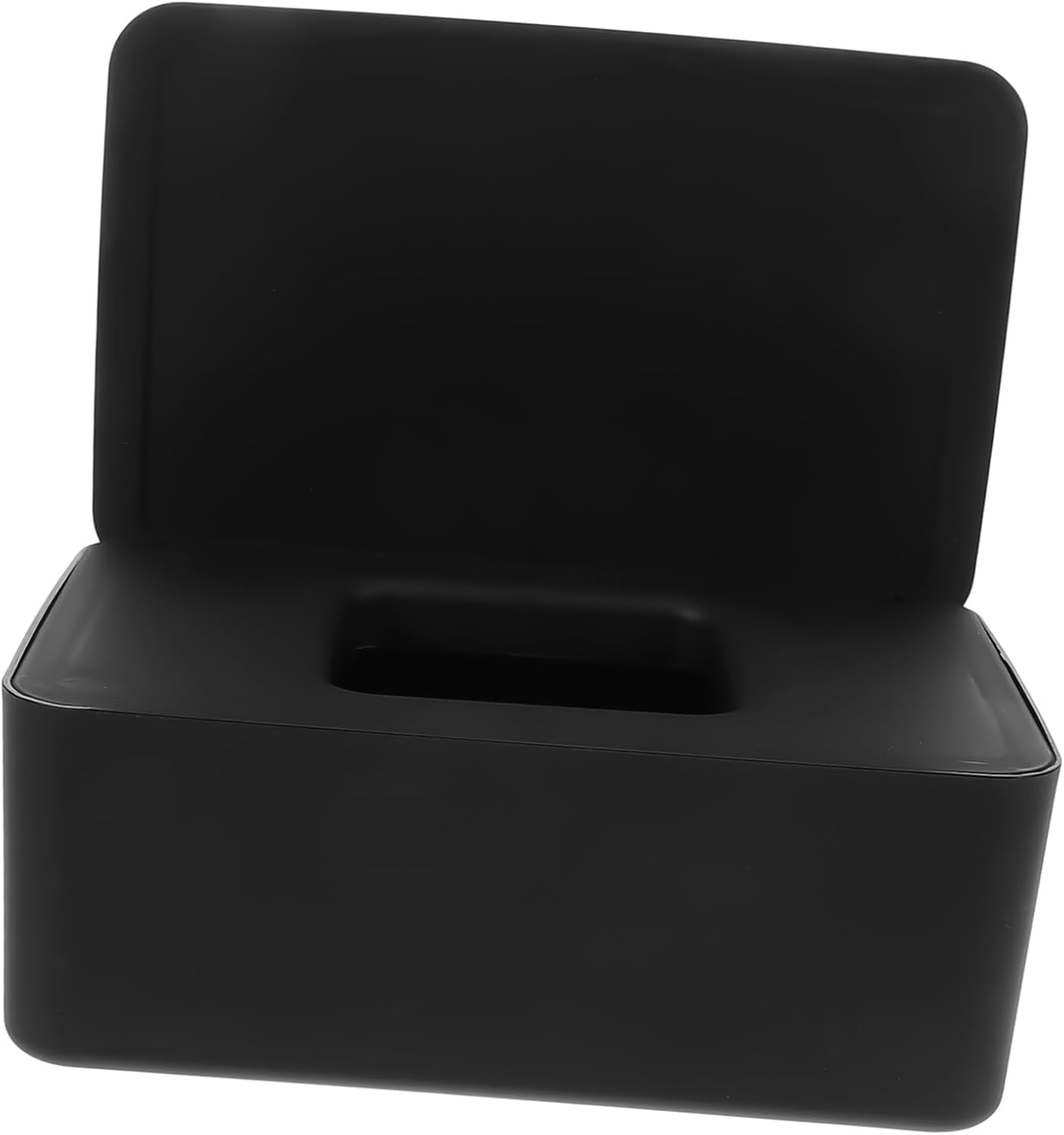 PRETYZOOM Wet Tissue Storage Box Lid, Refillable Plastic Wipes Dispenser Case, Black Wet Wipe Holder for Home, Office and Car Use image number 1