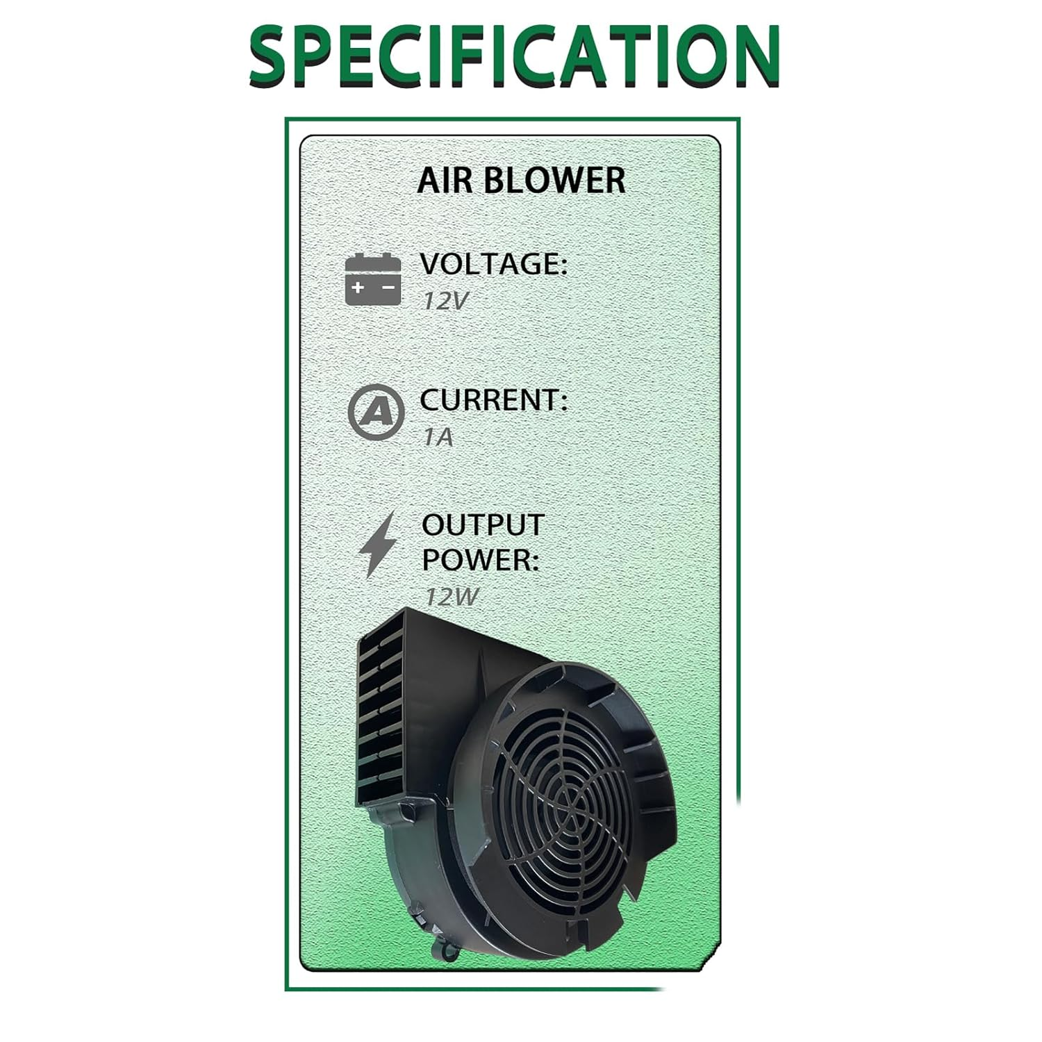 Replacement 1A Air Blower for Halloween Inflatables, Christmas Yard Blow Up, Outdoor Holiday Yard Inflatables Decorations Replacement Fan Blower Brushless for Christmas Inflatable Decorations 12V/1.0A