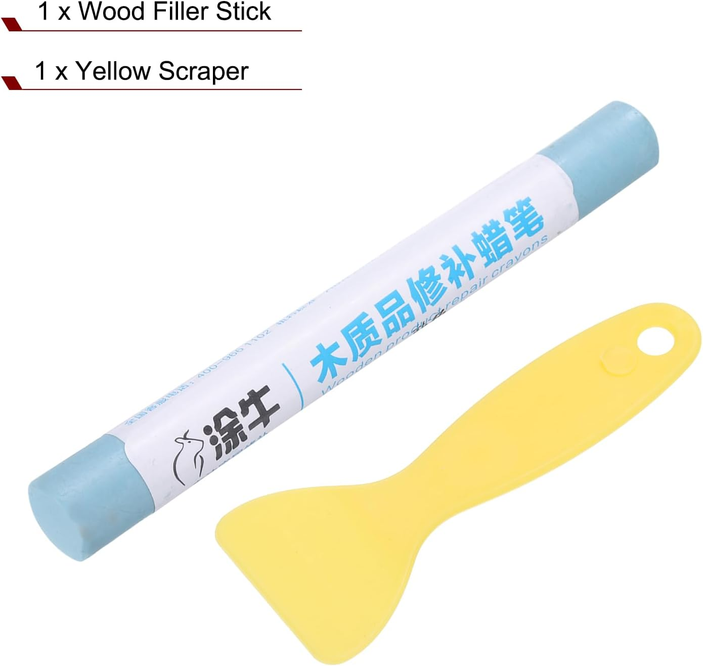 Uxcell Wood Filler Sticks Wood Furniture Scratch Repair Filler Sticks Furniture Touch up Markers with Yellow Scraper for Wood Holes Wood Floor Table Door Cabinet, Blue image number 4