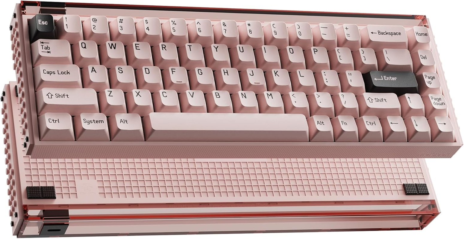 Melgeek MADE68 Pro Wired Keyboard, Hall Effect Magnetic Switch Gaming Keyboard, 65% Compact Rapid Trigger, Hot-Swappable, RGB Snap Tap & Adjustable Actuation, Online HIVE Custom (Pink)