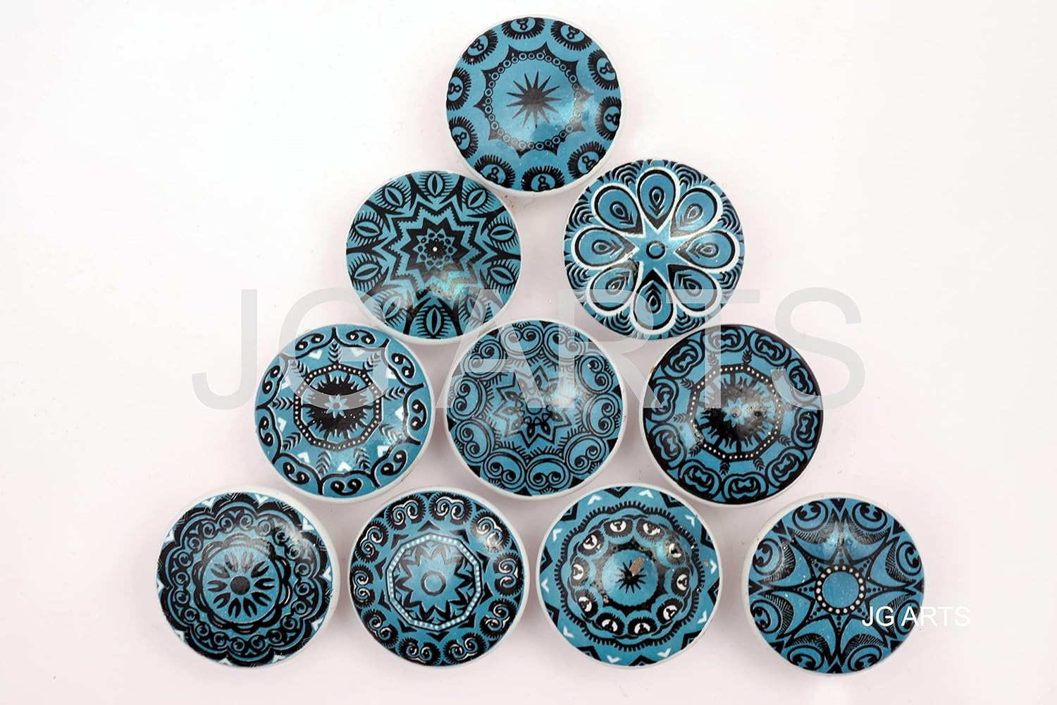 Aqua Green Vintage Look Flower Ceramic Knobs Door Handle Cabinet Drawer Cupboard Pull Mandala Xfer New by JGARTS (10) image number 4