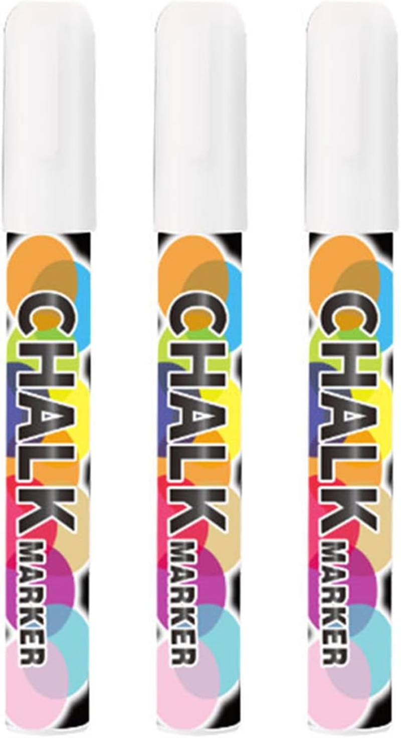 6Mm White Liquid Chalk Markers - Water-Based Ink, Easy to Wipe, Dust-Free, for Glass, Ceramic, Mirrors & Smooth Surfaces - Non-Toxic, Vibrant Colors, Perfect for Boards, Windows & DIY Crafts image number 2