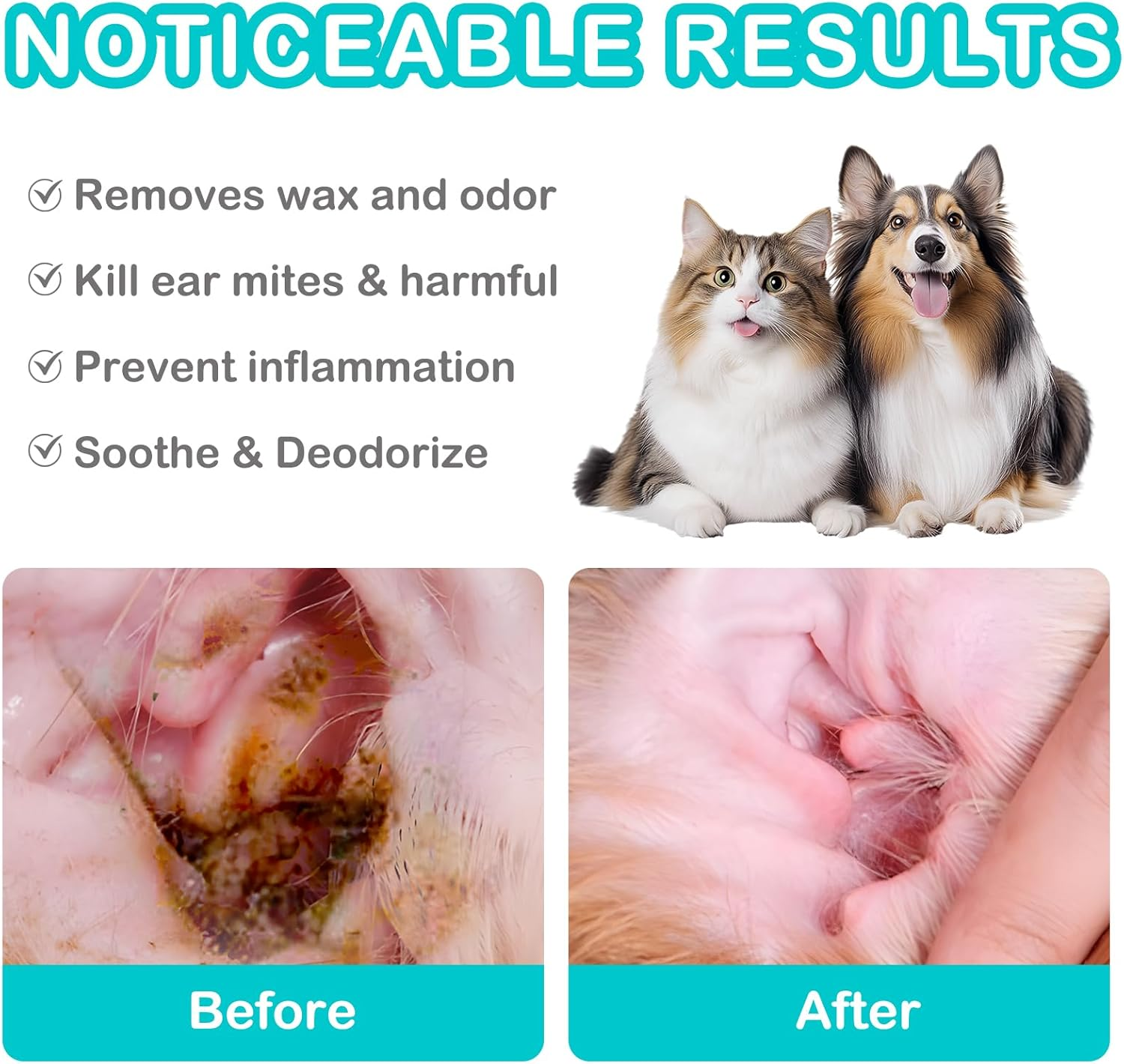 Kopmath Dog Ear Drops, Dog Ear Cleaner, Ear Infection Drops for Dogs and Cats, Yeast Infection & Ear Mites Treatment, for Dirty,Itchy,Smelly,Inflammed Ears,Natural Herbal Solution,60Ml with Dropper image number 5