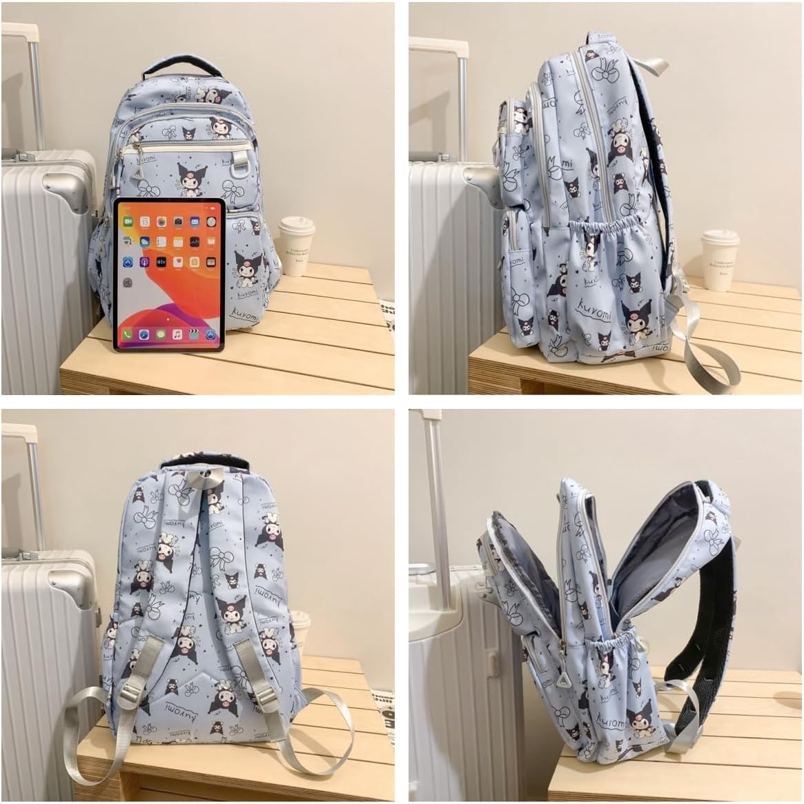 AII Lover Kawaii Backpack with Keychain,17.7In Cute Laptop Backpack Durable University School Backpack Travel Bag for Boy Girls Large Capacity - A image number 2