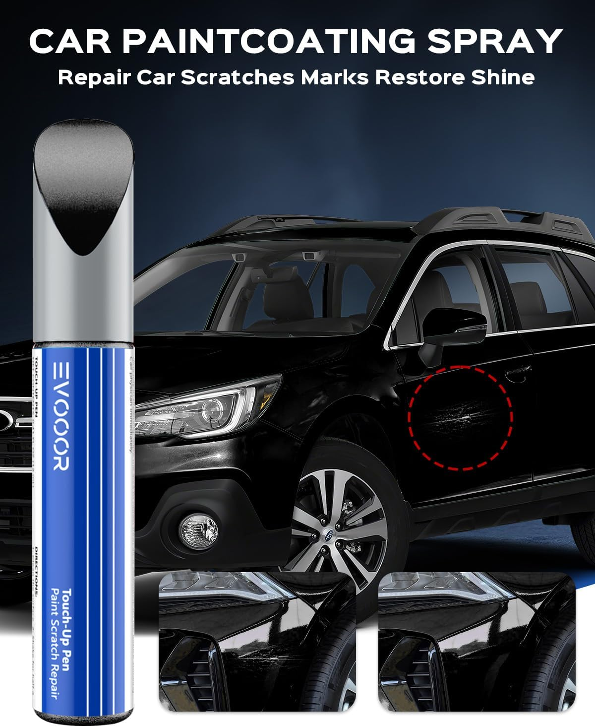 32J Obsidian Black Touch up Paint Compatible with Subaru Exact Match&ndash;Chips and Nicks Touch Up image number 6