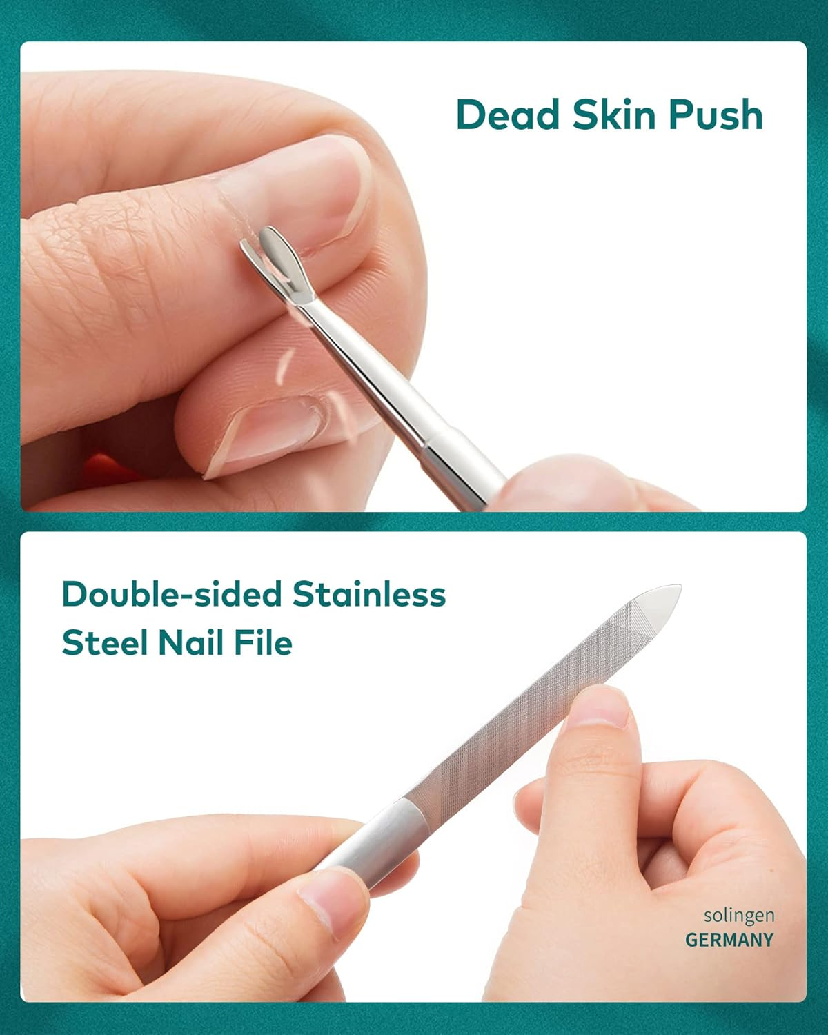 MR.GREEN Manicure Set 9 in 1,Professional Pedicure Kit,Stainless Steel Manicure Kit,Portable Travel Grooming Kit Nail Care Tools,Nail Clippers Pedicure Tools image number 4