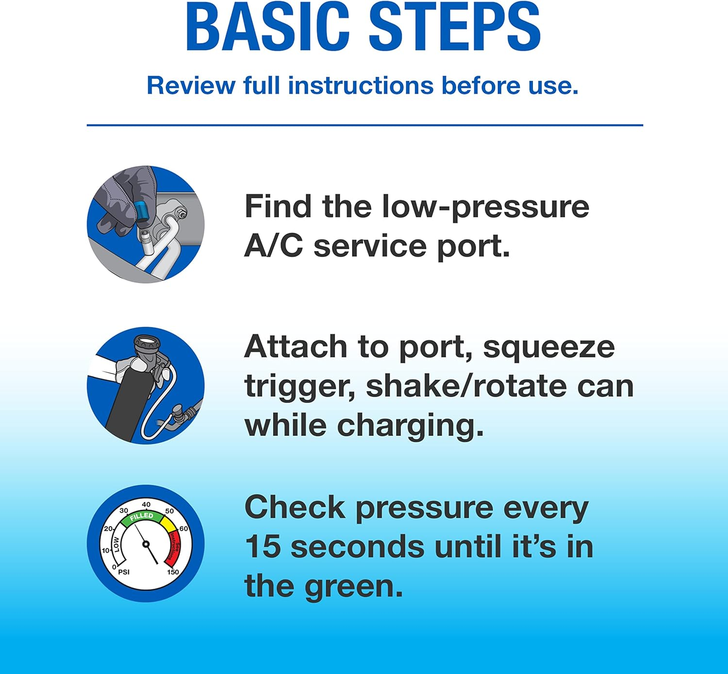 Interdynamics Mac-134 Ez Chill Refrigerant Refill with Charging Hose and Gauge - 18 Oz. image number 5