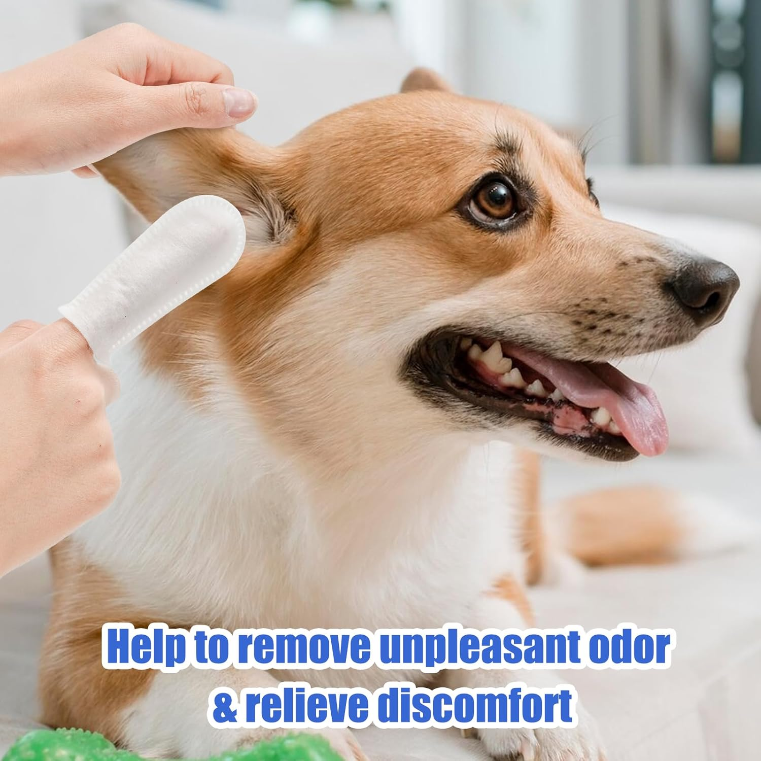 Avont 2 Pack Dog Ear Cleaner Wipes, Gentle Ear Relief Cleaning Finger Sheath for Cats Pets, 100 Disposable Pieces image number 1