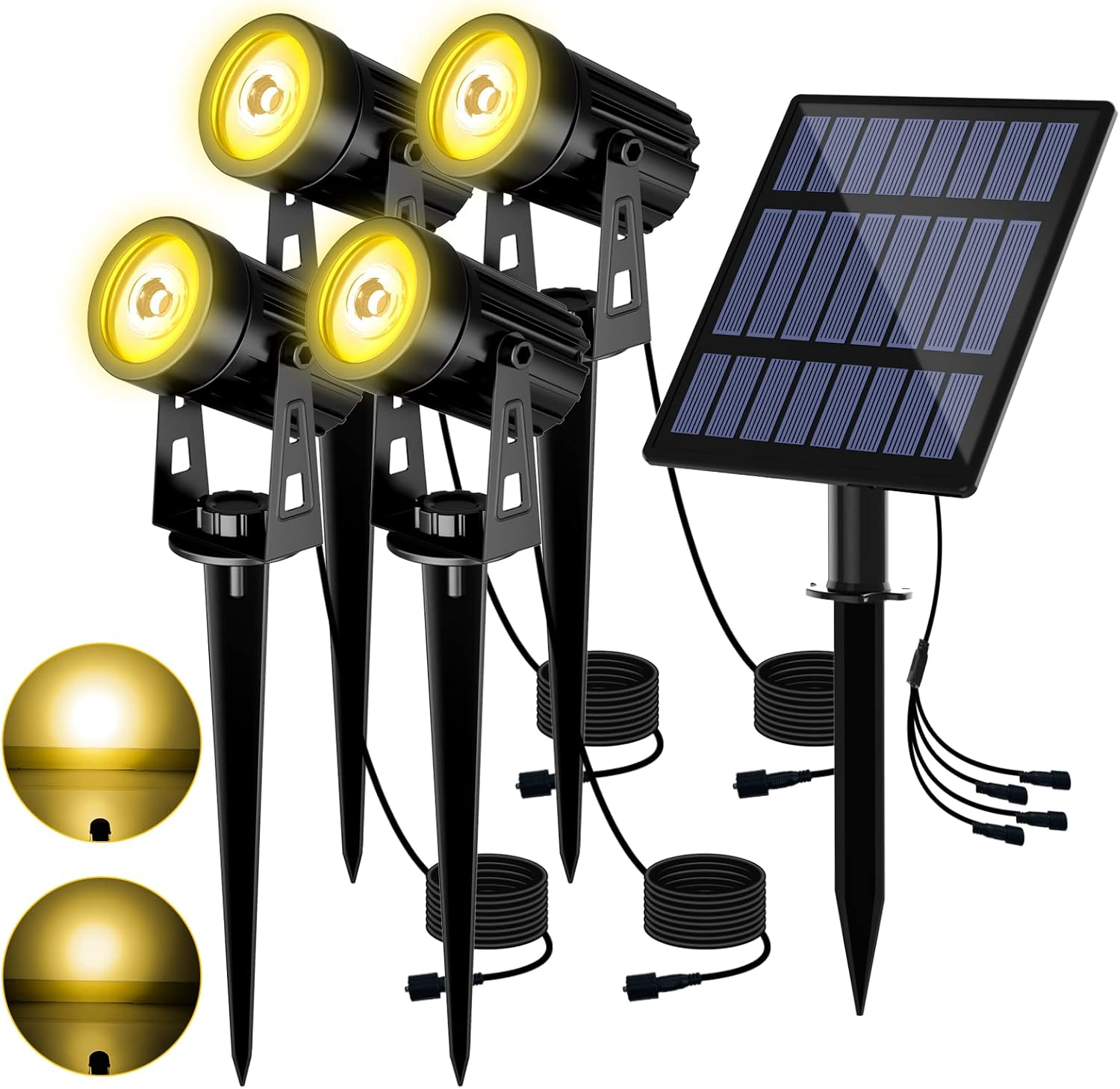 T-Sun RGB Solar Spotlights,Garden Solar Spot Lights Outdoor,6-In-1,Ip65 Waterproof,Multi-Colors,6 Color Changing & Fixed Color,For Yard Driveway Pool Area Wall Tree Pathway Lawn Decoration