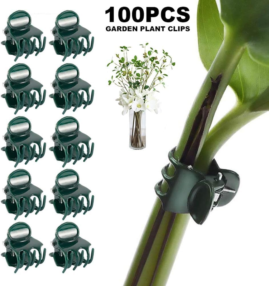 100 Pcs Orchid Clips, Plant Support Clips, Mini Plastic Greenhouse Garden Flower Clips, Vegetables Climbing image number 2
