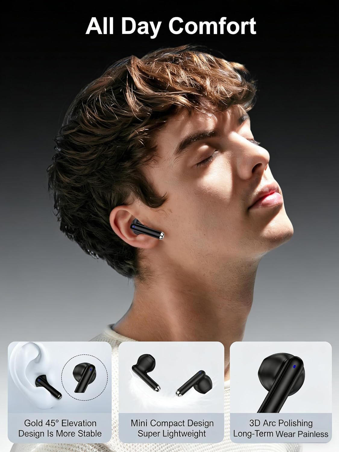 For Samsung Bud Wireless Earbuds Samsung Galaxy S25 Ultra S24 A17, Bluetooth Ear Buds, Wire Less Headphones for Iphone 17 16E 16 Pro Max/15 Google Pixel 10 Pro XL 9 Airpods, Oneplus, Apple Earphones image number 3