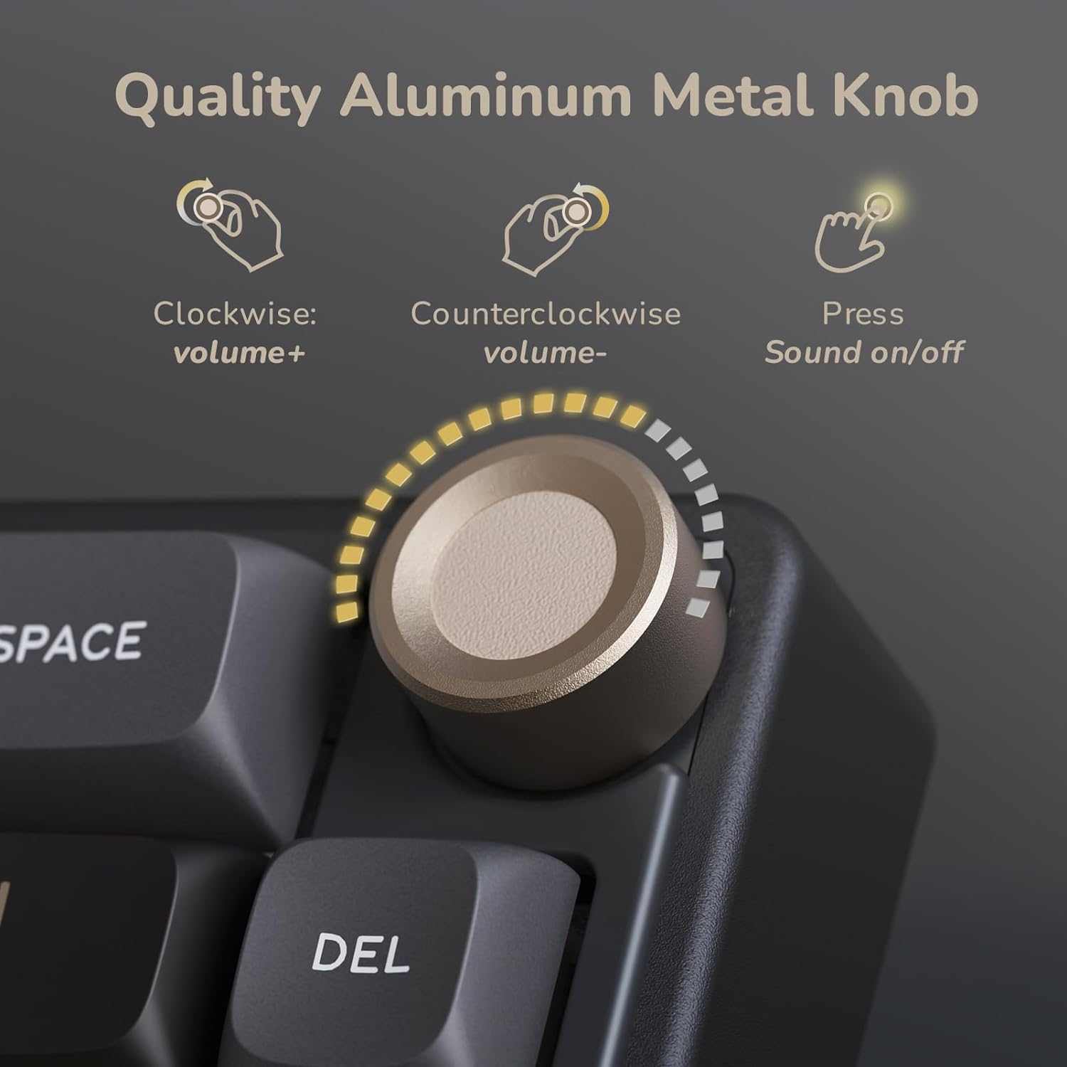 RK ROYAL KLUDGE R65 Wired Gaming Keyboard with Volume Knob, 60% Percent RGB Backlit Mechanical Keyboard Gasket Mount with PBT Keycaps, MDA Profile, QMK/VIA, 66 Keys Hot Swappable Cream Switch, Black image number 1