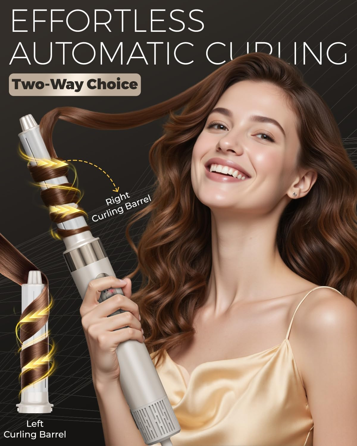 8-In-1 Hair Styler & Hair Dryer Brush, 200M Negative Ion Hot Air Curler for Fast Drying, Volumizing, Straightening & Smoothing, 3 Heat / 3 Speed Settings, Low Noise, for All Hair Types image number 2