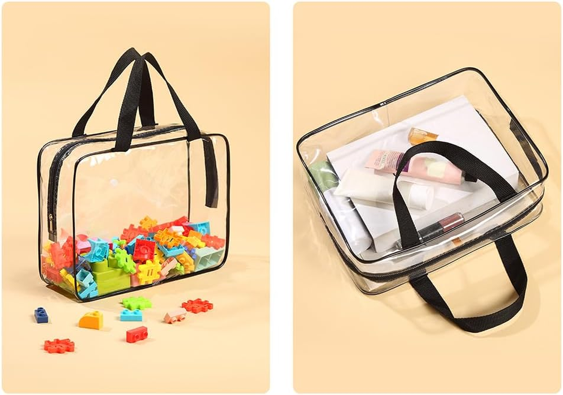 Toy Storage Bags with Labels, Set of 4, Clear PVC, Large Size, for Building Blocks, Board Games, Puzzles image number 3