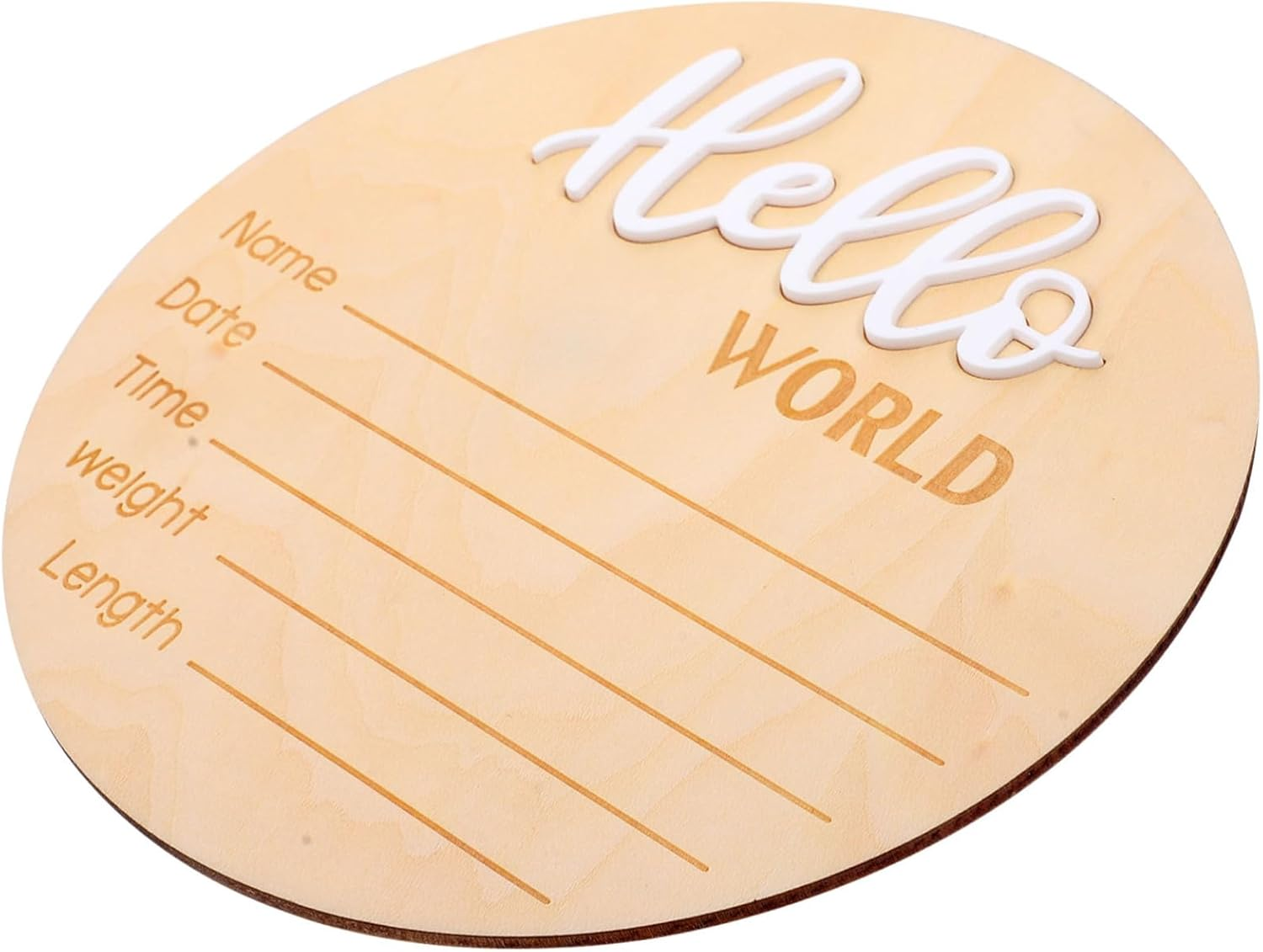 Abaodam Wooden Birth Announcement Sign Newborn Name Sign Photo Prop for Newborn Photography image number 1