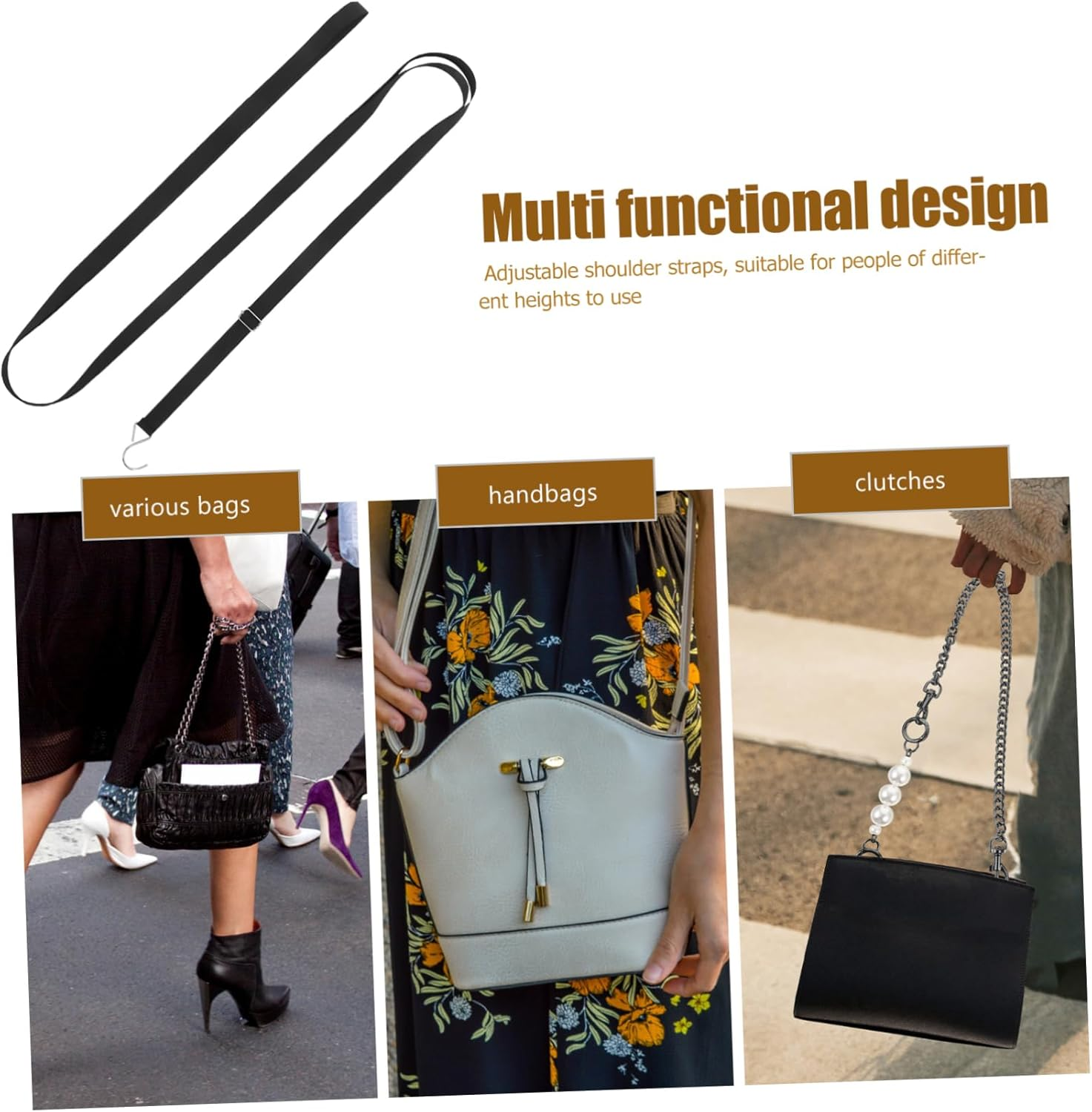 GARIOUANS Adjustable Shoulder Strap for Bags Crossbody Purse Extender Versatile Replacement Strap for Handbags Laptops and Luggage Comfortable and Flexible Use Various Settings image number 1